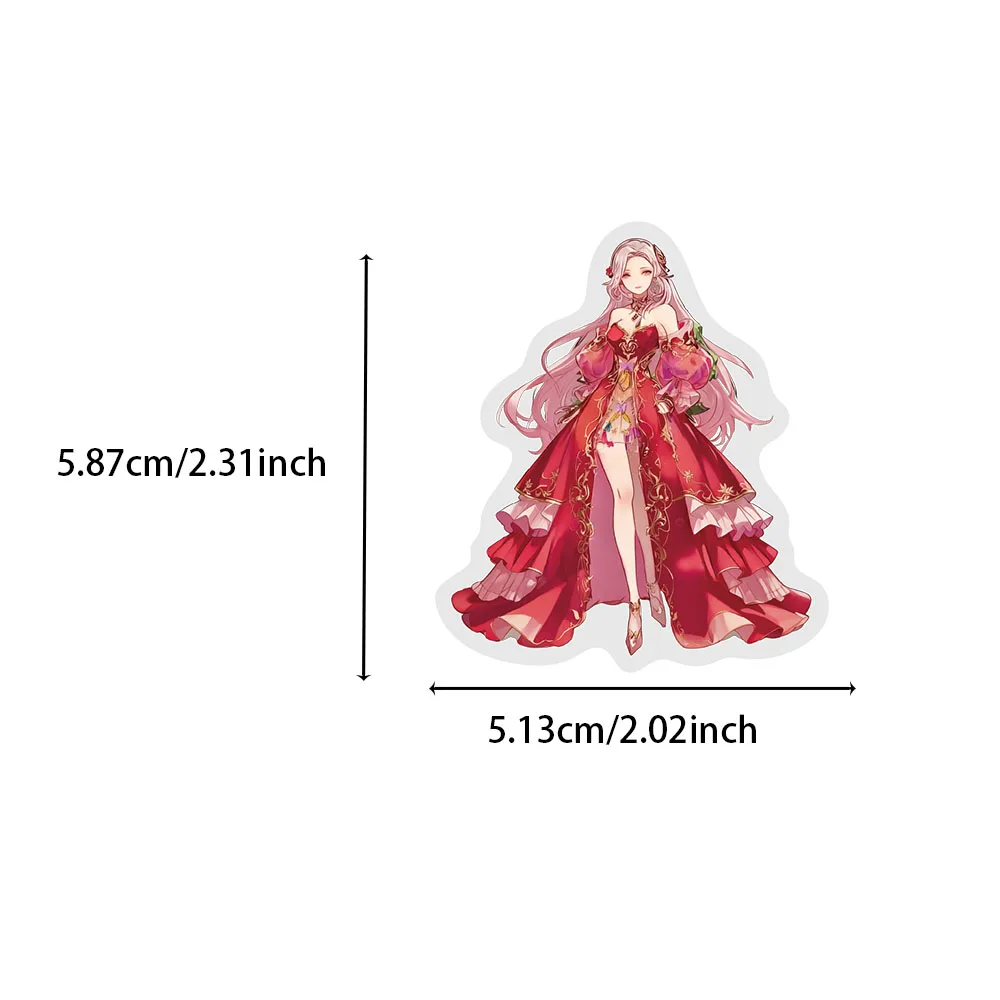 50 SZTUK Naklejek z Kreskówkowymi Dziewczynami w Spódniczkach, Dekoracyjne Naklejki na Gitarę, Obudowę Telefonu, DIY, Bagaż, Laptop, Wodoodporne Naklejki