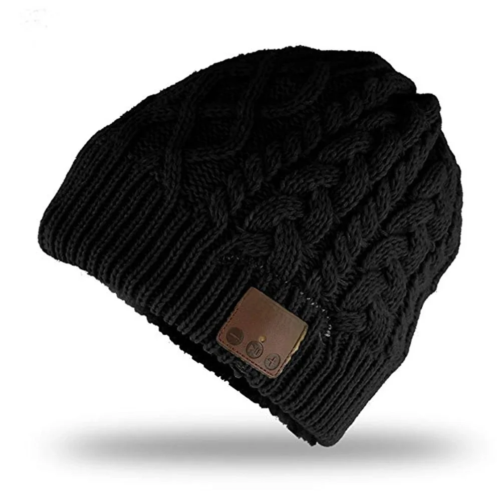 Chapeau avec écouteurs sans fil intégrés, Bonnet d'hiver avec haut-parleur, chapeau de musique Gorro épais et chaud pour hommes et femmes