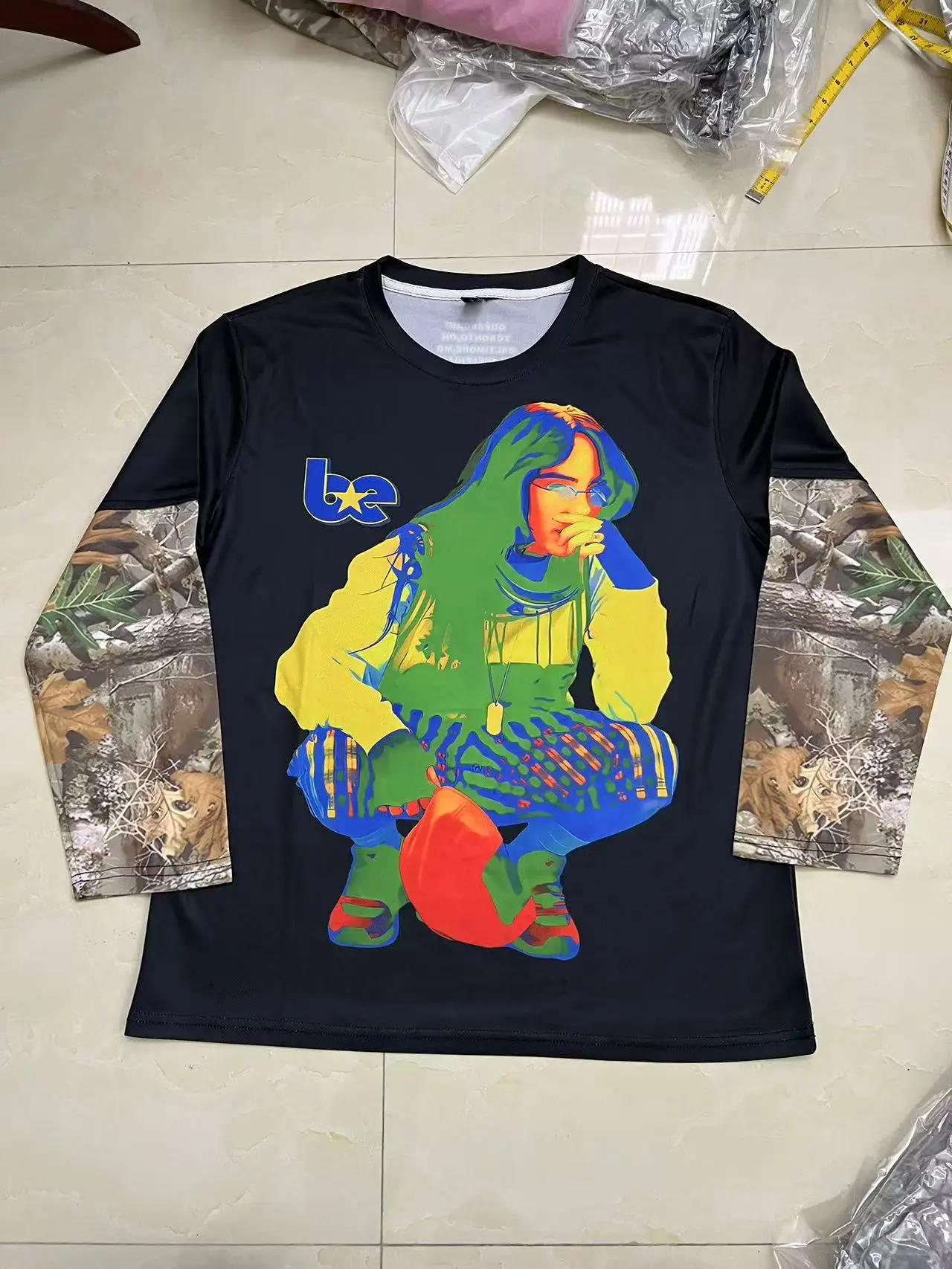 Hit Me Hard And Soft Tour 2024 Billie Tee Unisex Two Sides T-Shirt HIT ME HARD AND SOFT TOUR CAMO LAYERED LONG SLEEVE TEE