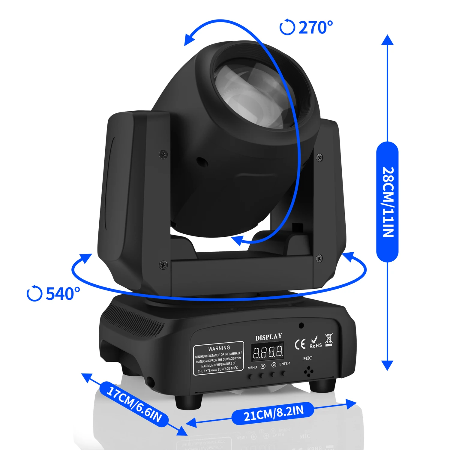 100W Beam Moving Head Light DMX Geluidscontrole Podiumverlichting Effect Projector voor DJ Disco KTV Party Bruiloft Vakantie Bar Club