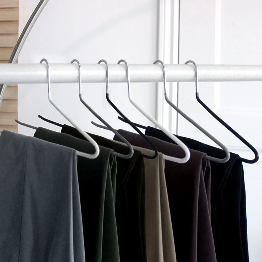 Colgador de pantalones de hierro antideslizante, 10 piezas de PVC, katsu