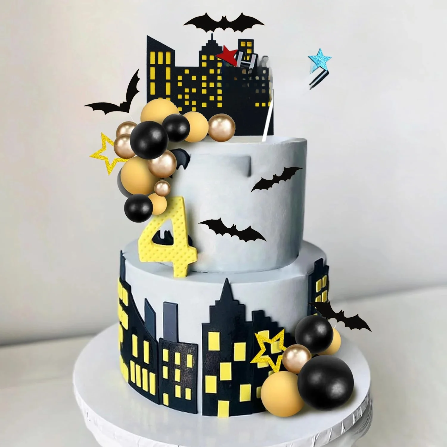 Décoration de gâteau chauve-souris, 37 pièces, décorations de gâteau joyeux anniversaire pour garçons et enfants, thème chauve-souris, fête d'anniversaire, fournitures de fête d'halloween