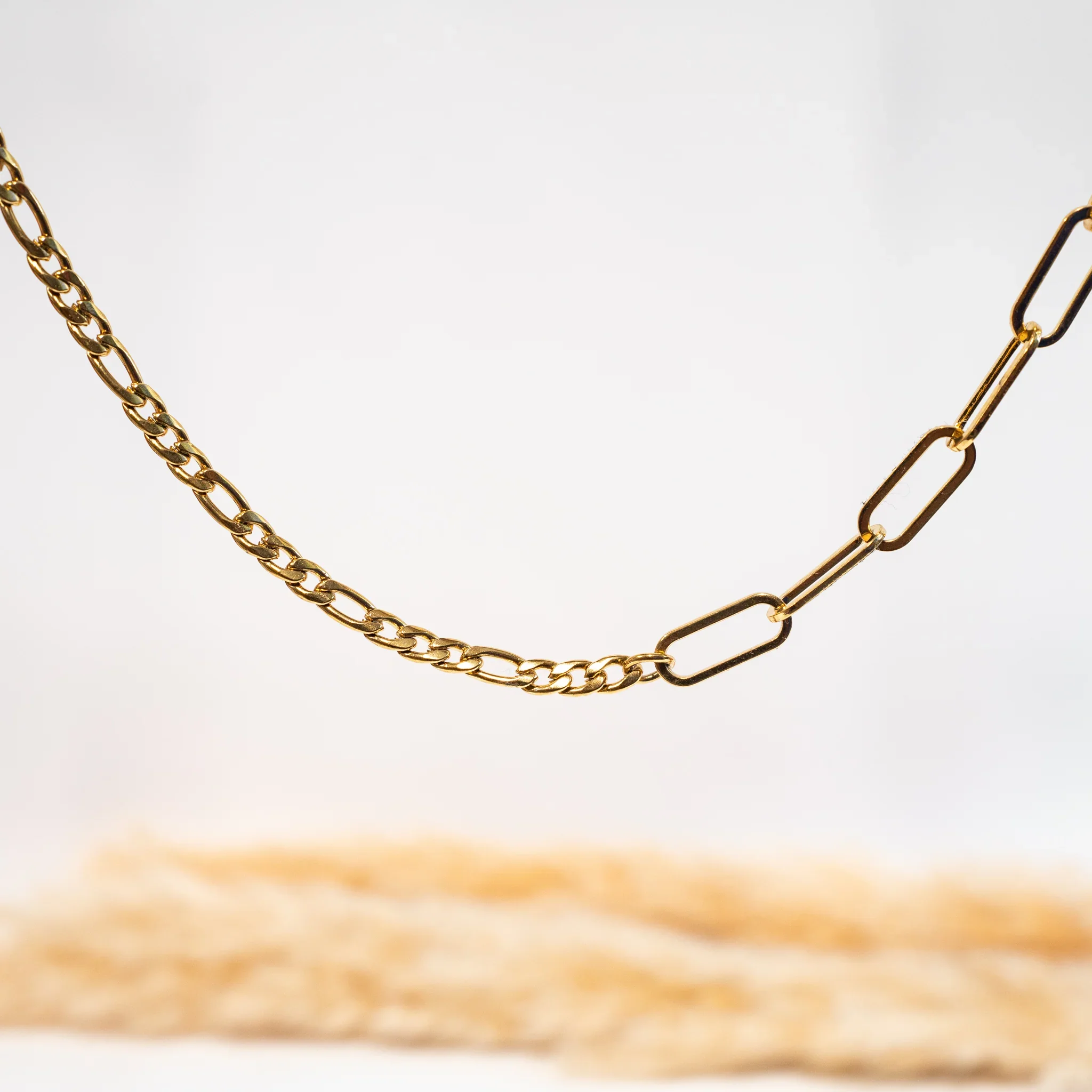 Mixed Chain Necklace 18K Gold Plated High Quality Stainless Steel Florence Chain Men's Necklaces Holiday Gifts For Boy