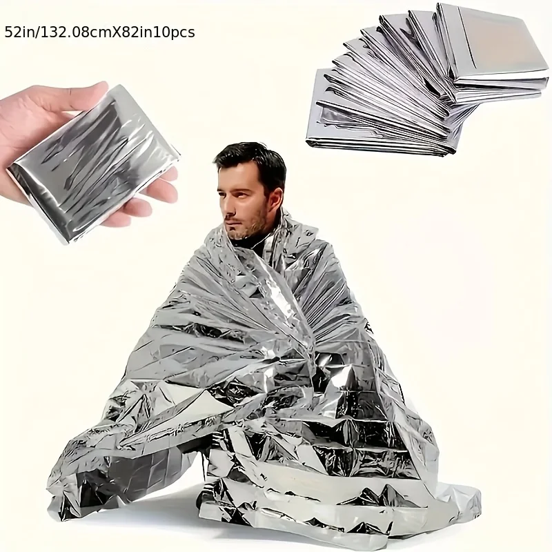 

Набор Ultimate Survival: термоодеяла из 10 упаковок, сохраняющие тепло на 90% градусов, 52 x 82 дюйма — необходимое снаряжение для активного отдыха