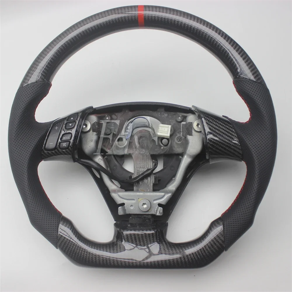 Vervangend Echt Koolstofvezel Stuurwiel Met Leer Voor Mazda 3 Mazda3 Mazdaspeed3 2004-2008 - afbeelding 2