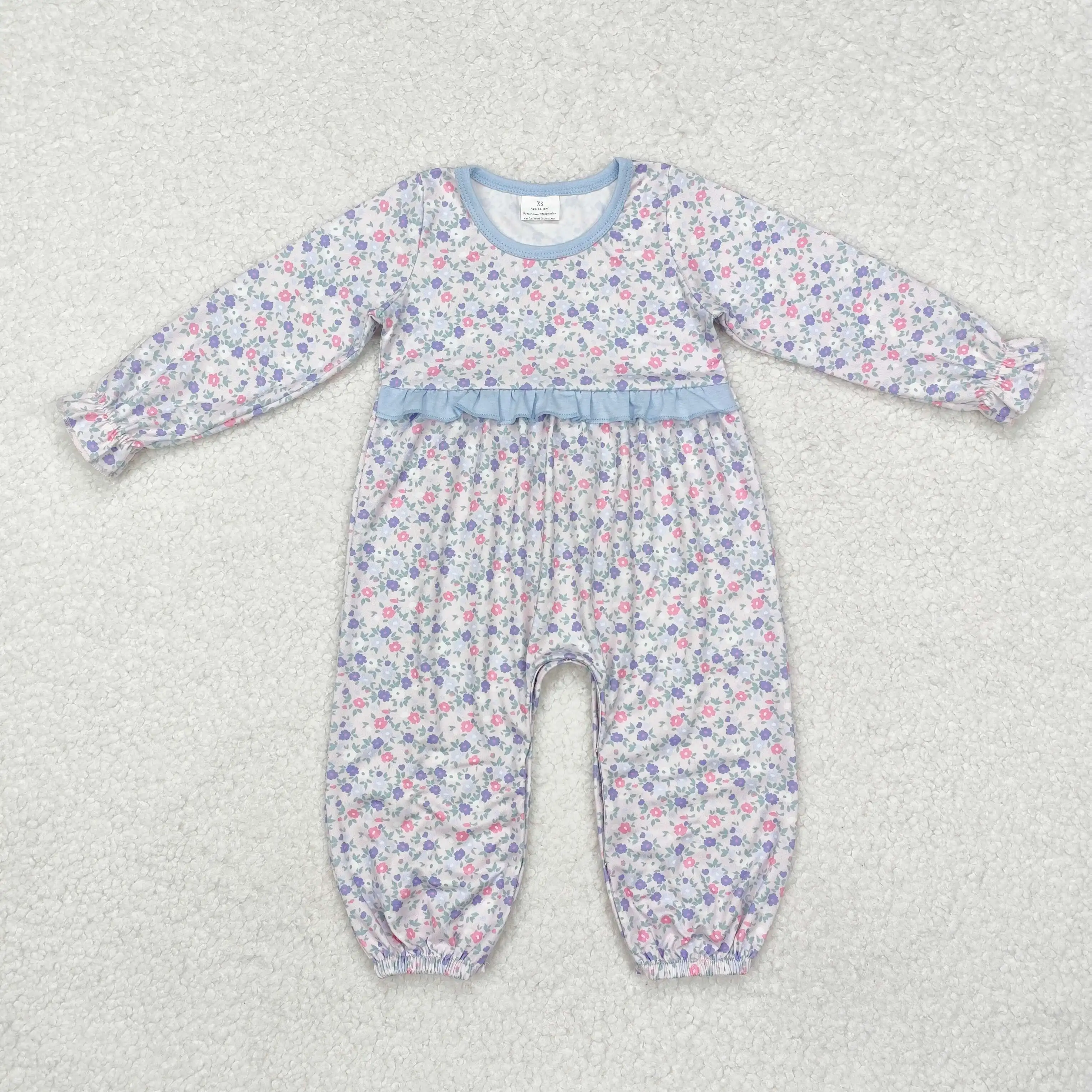 

2024 New baby onesie baby girl Floral print long-sleeved onesie baby girl winter romper