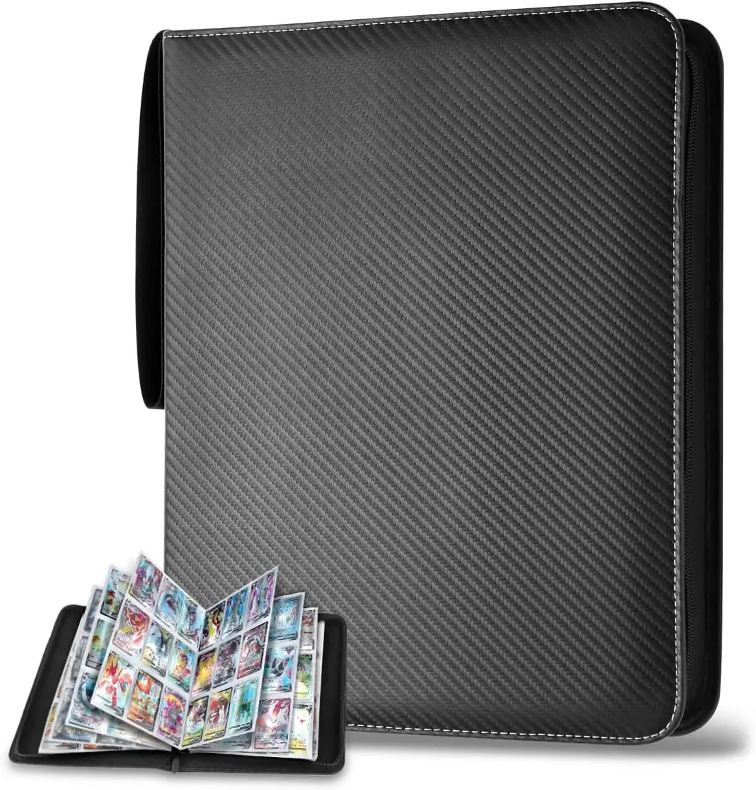 Mangas para fichário de cartões com 900 bolsos com zíper, porta-cartões com bolsos dupla face,