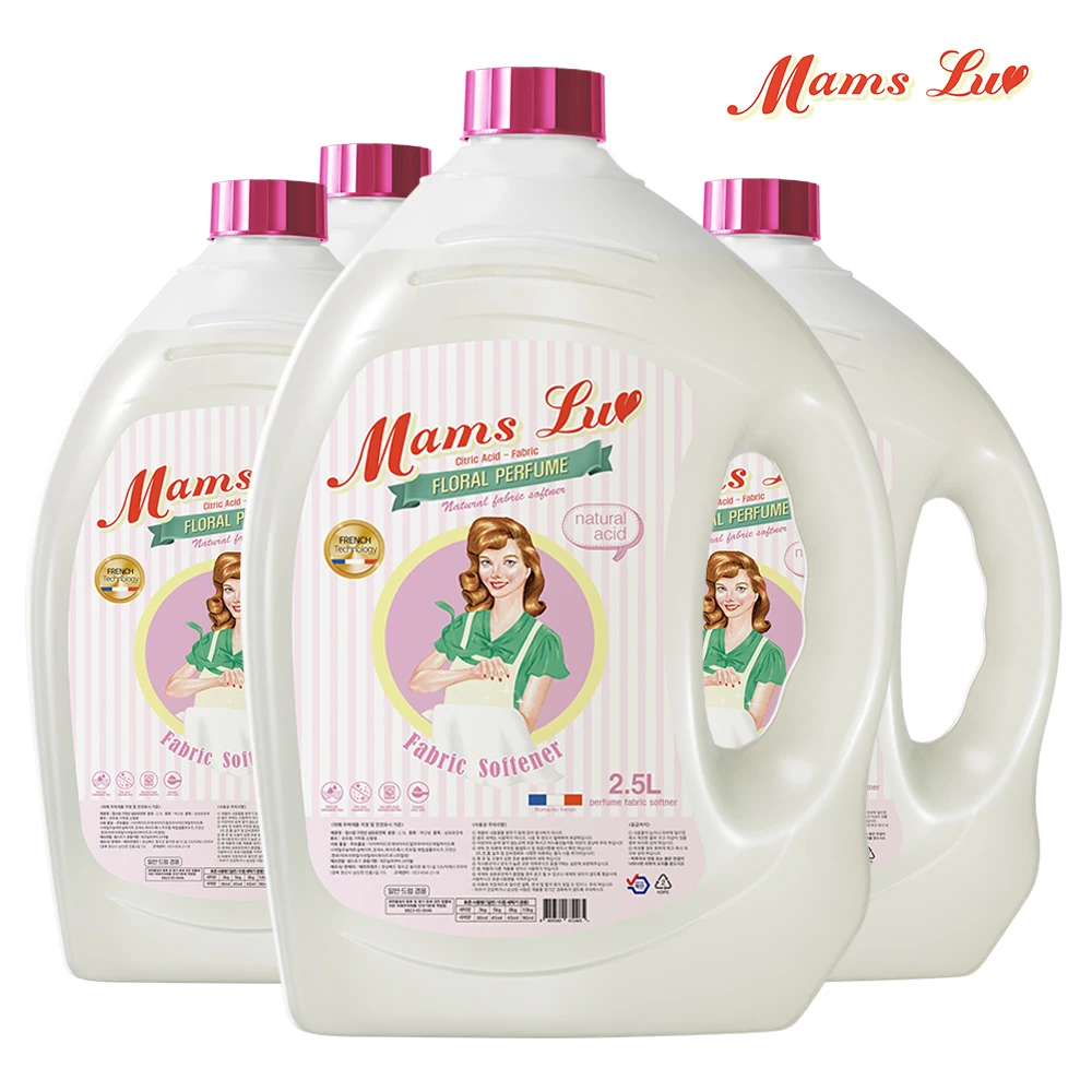 Mammy MamsLuv Textile Soft Rose 2.5LX 4 Pcp Perfume Type large capacity scents laundry cleaning agent Stain remover eco-friendly cleaning agent