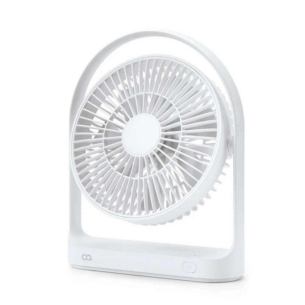 Oa Round Mini Table-top Wireless fan BLDC Camping Office Desk Silo Mini Circulator White