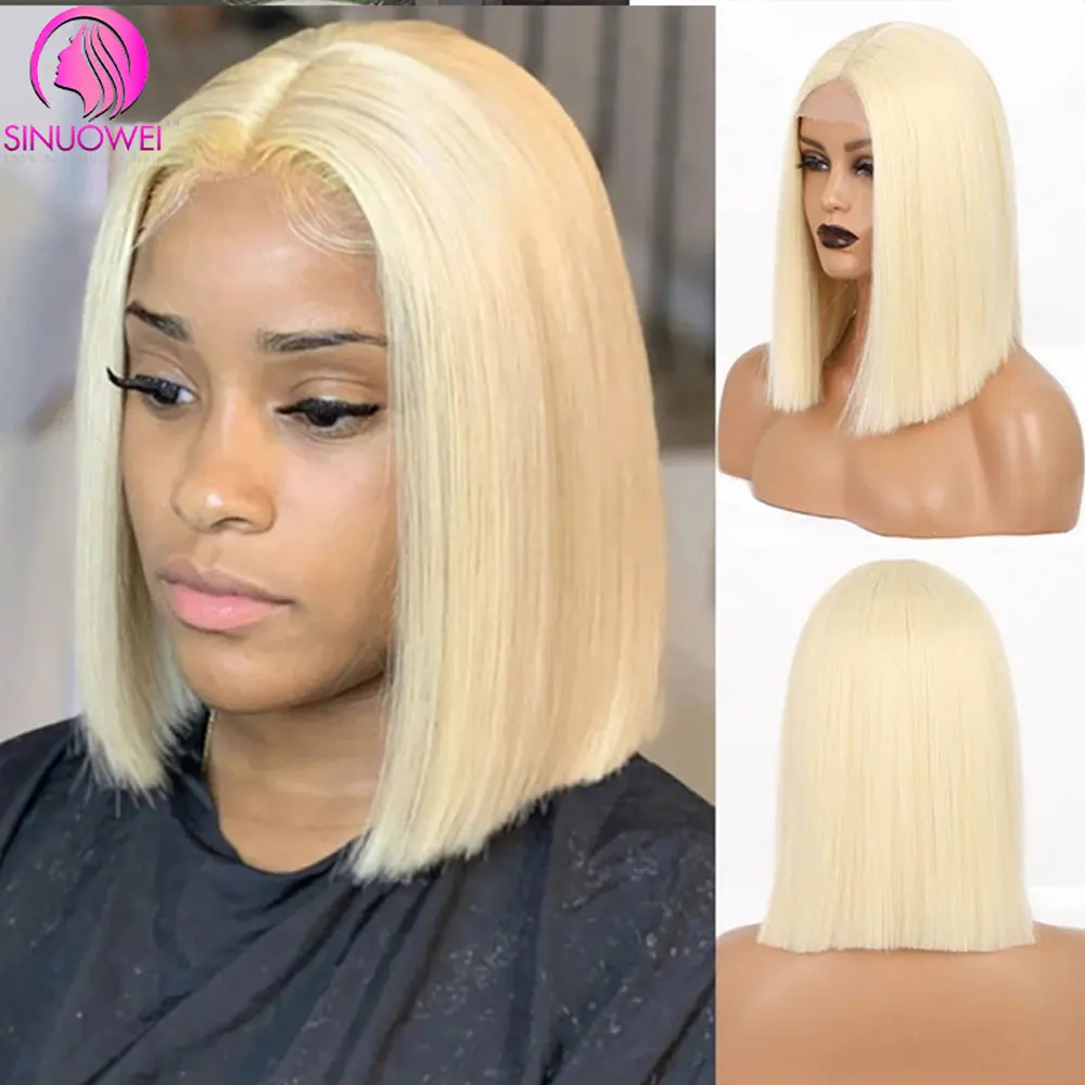 Short Bob Wig 613 Honey Blonde Color Straight Bob Wig For Women Human Hair Remy Brazilian Cheap Straight Bob Wig 8-16Inch