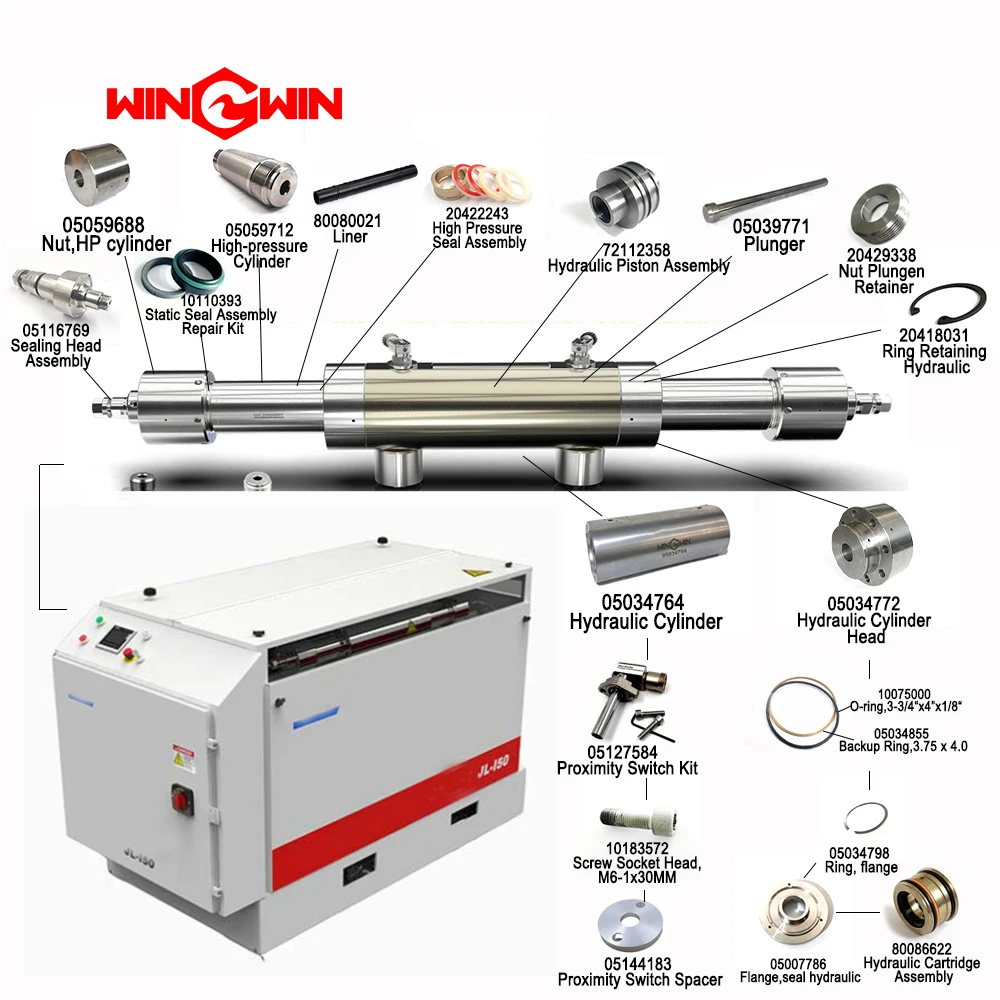 Water Jet Cutting Machine Water Jet Hydraulic Piston Assembly 72112358 Hydraulic Cylinder