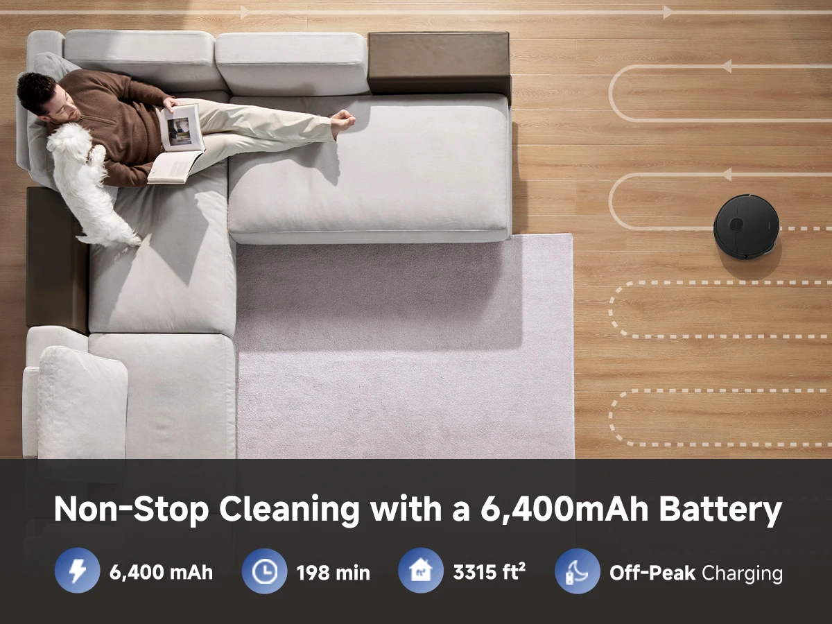 Refurbished DREAME Govac 508 Robotic Vacuum with Removable & Liftable Mop, 12,000Pa Suction, Side Brush Extensive Cleaning, 158°F Mop & Washboard Self Cleaning, Auto-Empty, Auto Refill, liftable Brushes