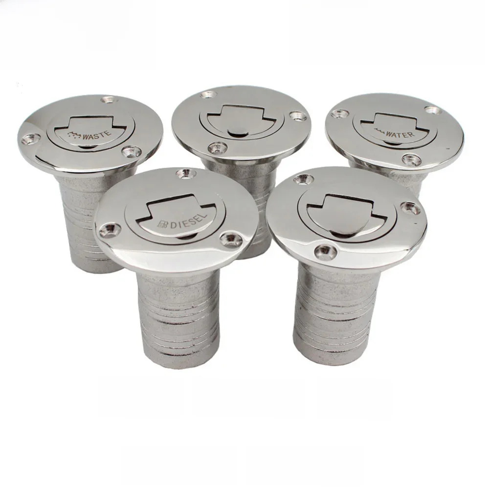 Nieuwe Rvs 316 Dekvuller GAS DIESEL BRANDSTOF AFVAL WATER 38mm 50mm Spiegel Polish Marine Boot hardware Dek Vuldop - afbeelding 2