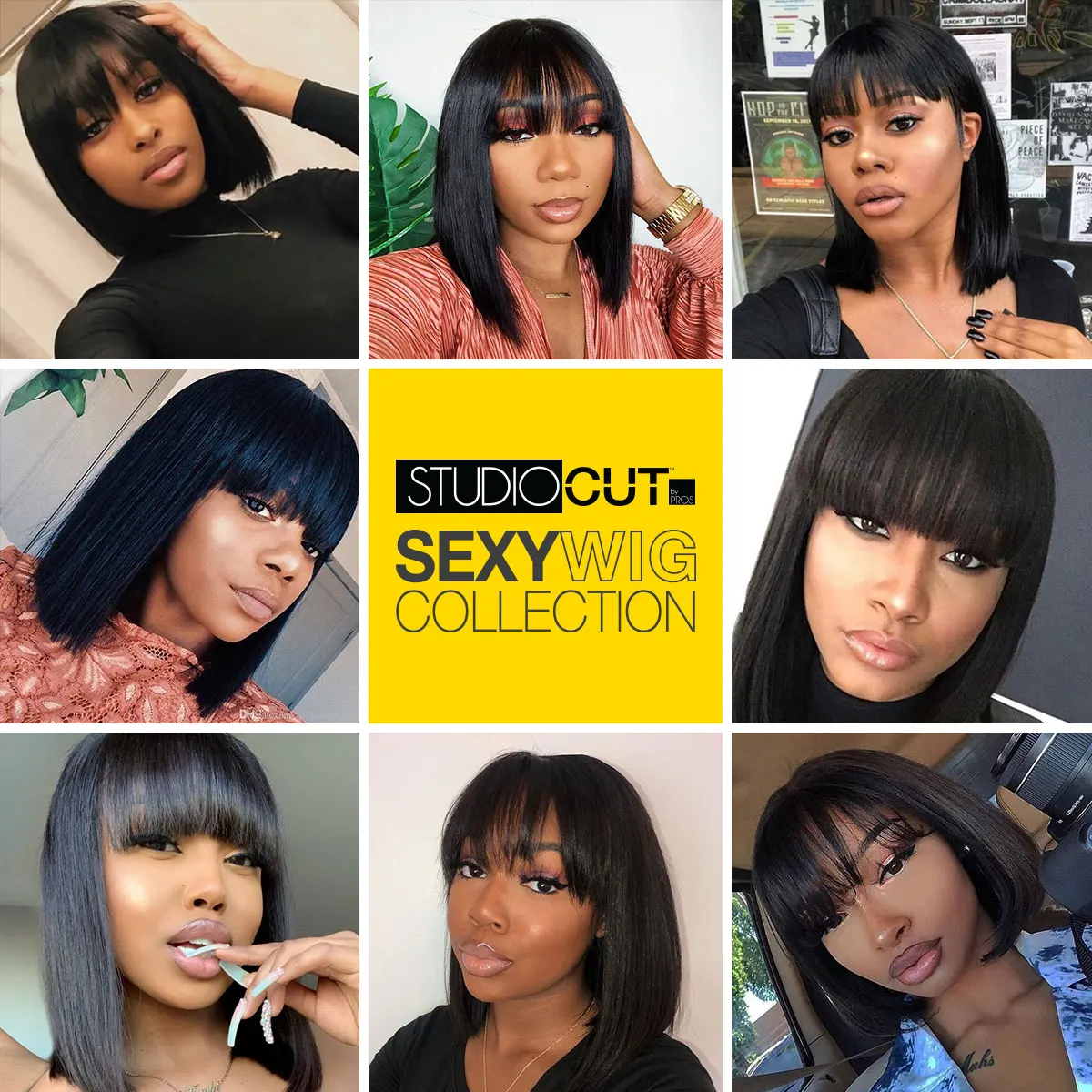 Straight Bob with Bang Synthetic Wig SEXY05 - Trendy Look, Smooth Texture, Comfortable Fit, Easy to Wear