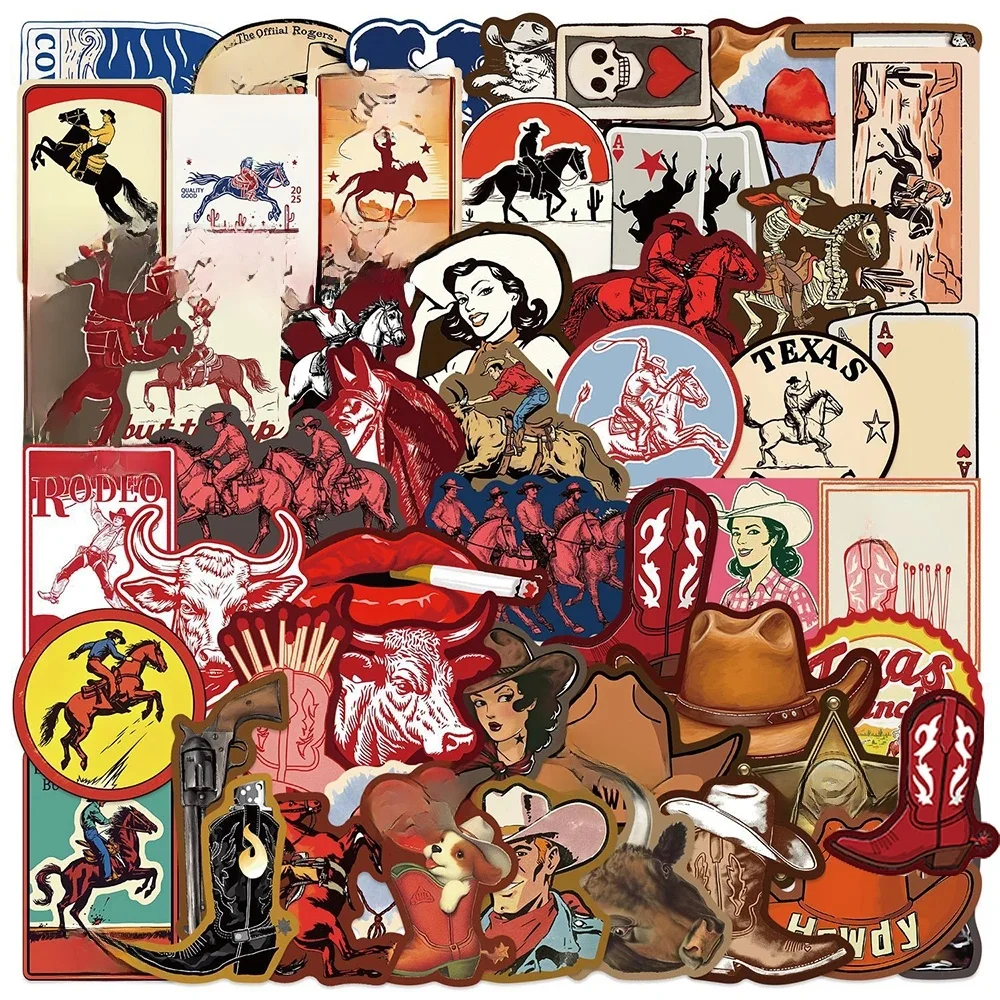 AliExpress Kpustyle 10/30/50pcs Cool Western Cowboy Graffiti Stickers DIY Fridge Laptop Album Phone Scrapbooking Car Bike Waterproof Sticker Decals