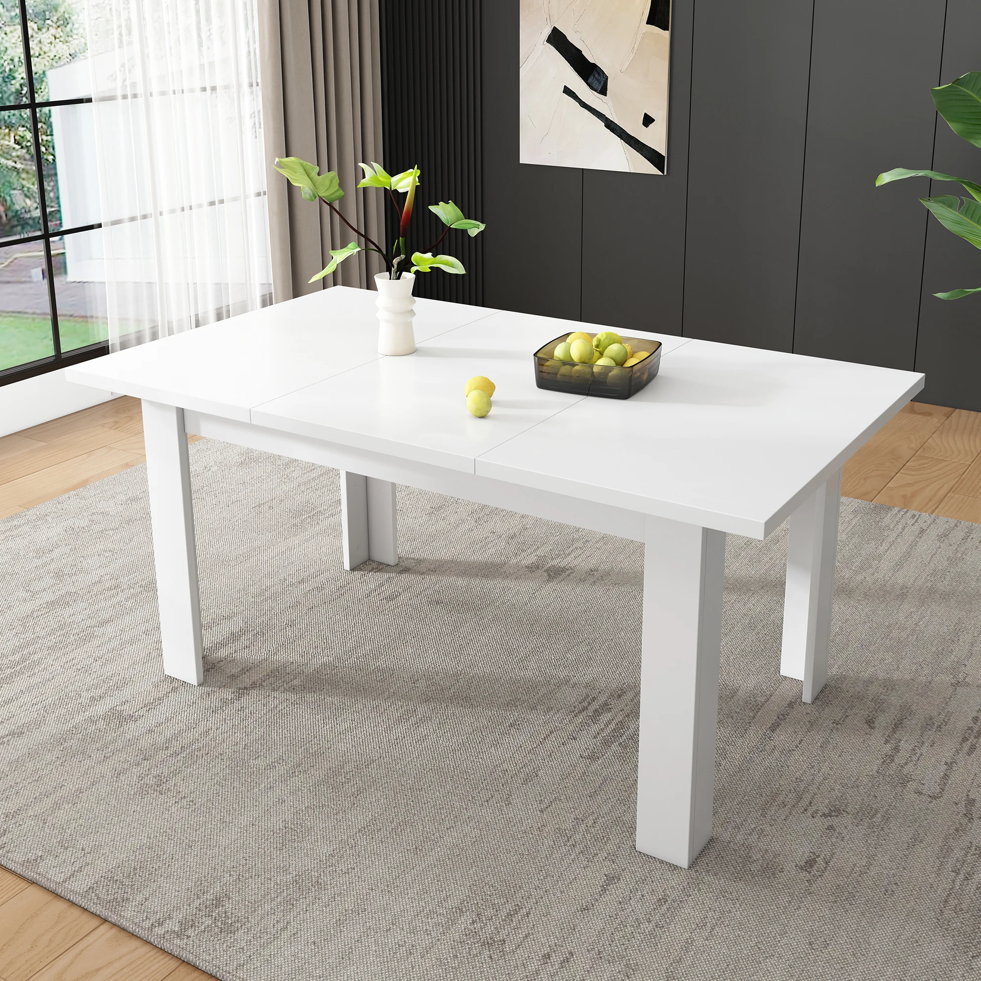 Esstisch 120x70 cm mit verstecktem Stauraum, rechteckiger Lift-Top-Küchentisch, platzsparender multifunktionaler Esstisch für Esszimmer und Wohnzimmer, moderner, schlichter Stil, weiß
