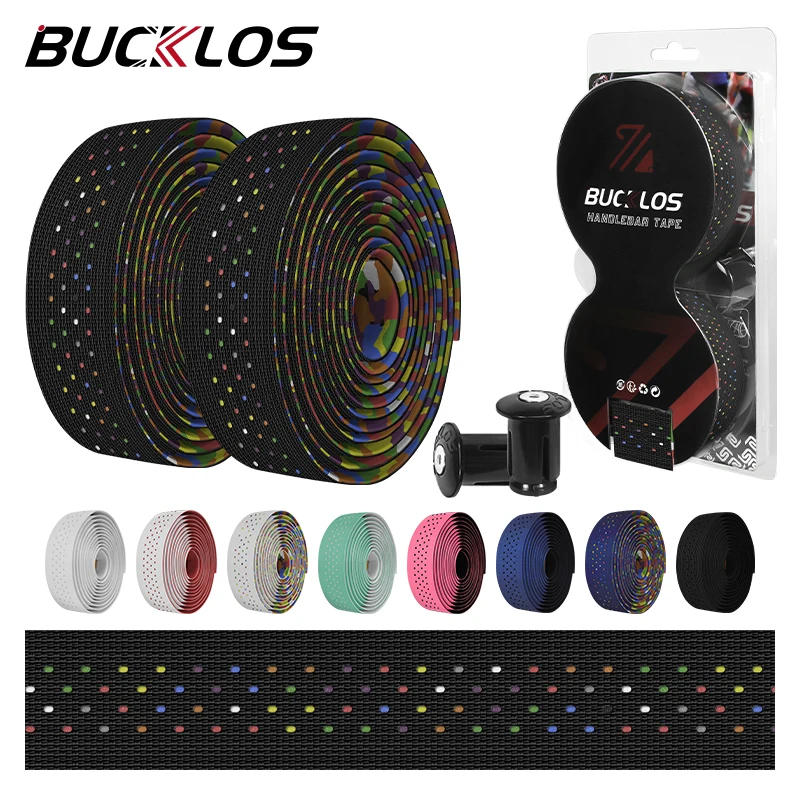 BUCKLOS Silikon Rennrad Lenker Wrapper Soft Speed Lenkerband Atmungsaktives Kies Fahrradband Anti-Rutsch-Drop Bar Strap