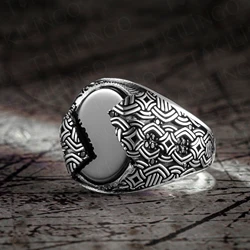 925k Stamped Solid Sterling Silver Special Cut Black Onyx Stone Men's Ring Signet Ring for Men