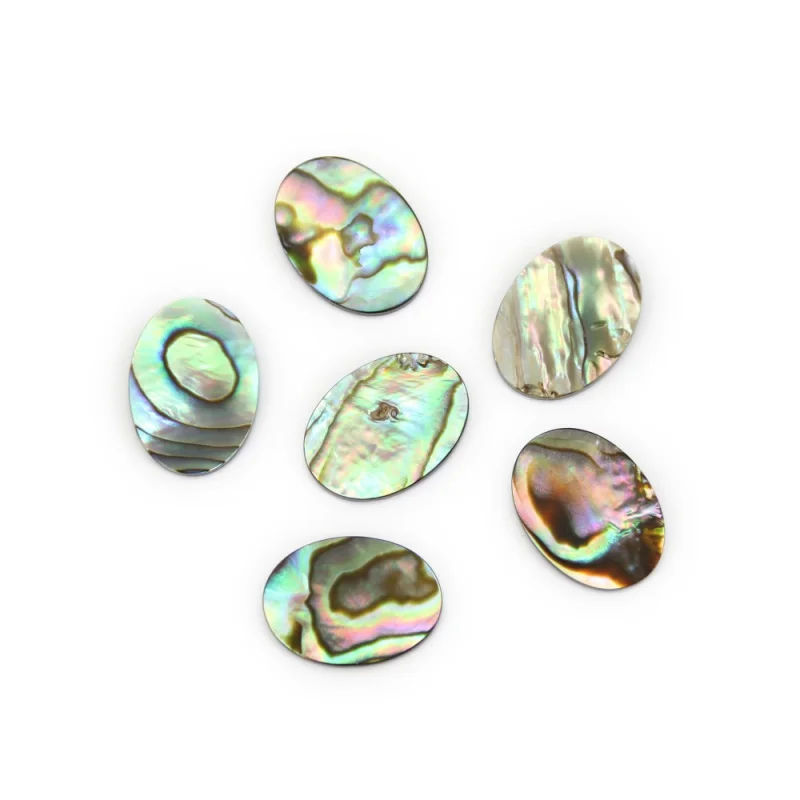 5pcs Abalone Shell Flat Oval 10x14/13x18mm Cabochon Loose Stones for Jewelry Making Ring Pendant DIY