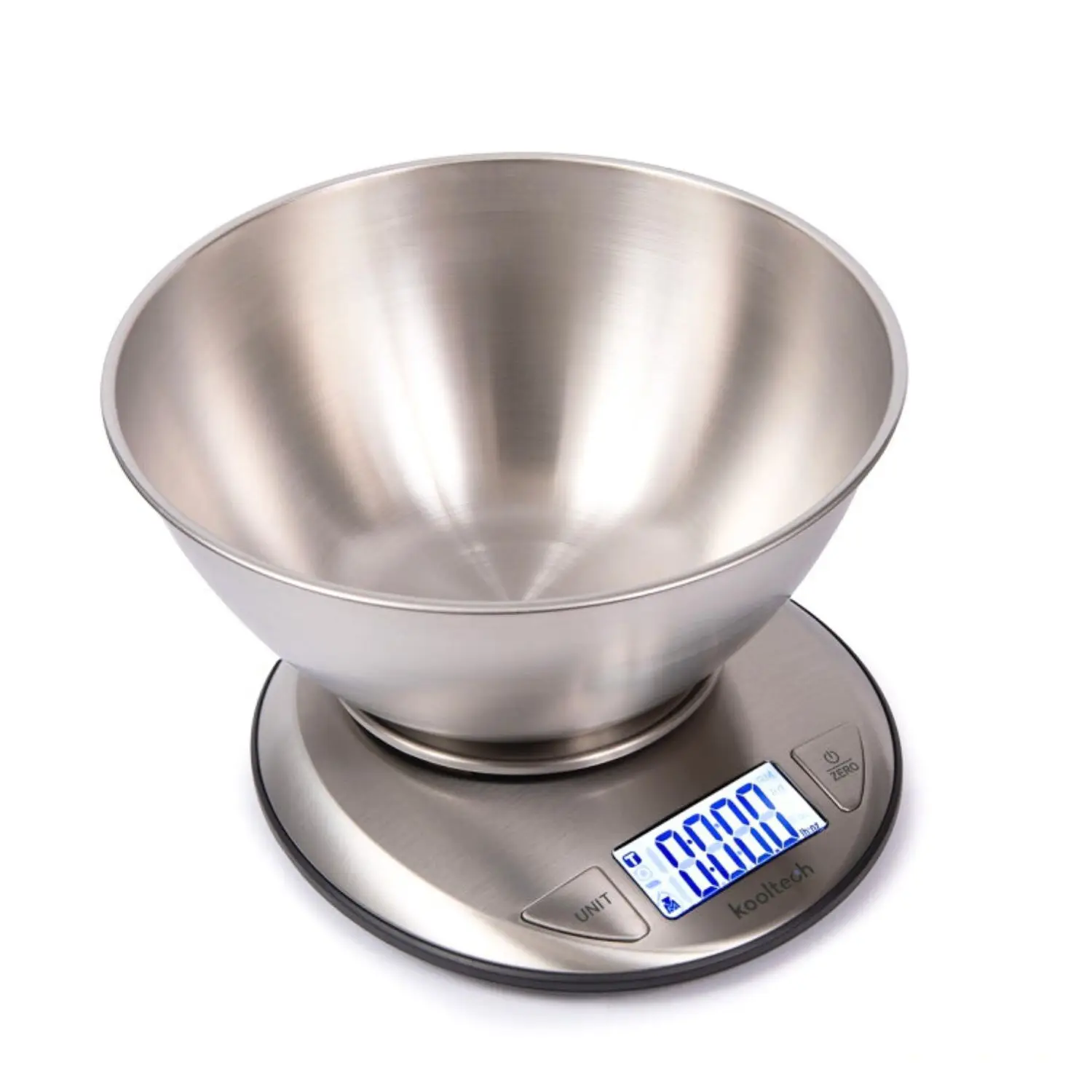 Bilancia da cucina digitale 5000G/1G con ciotola in acciaio inossidabile, bilancia digitale con display LCD, sensore ad alta precisione