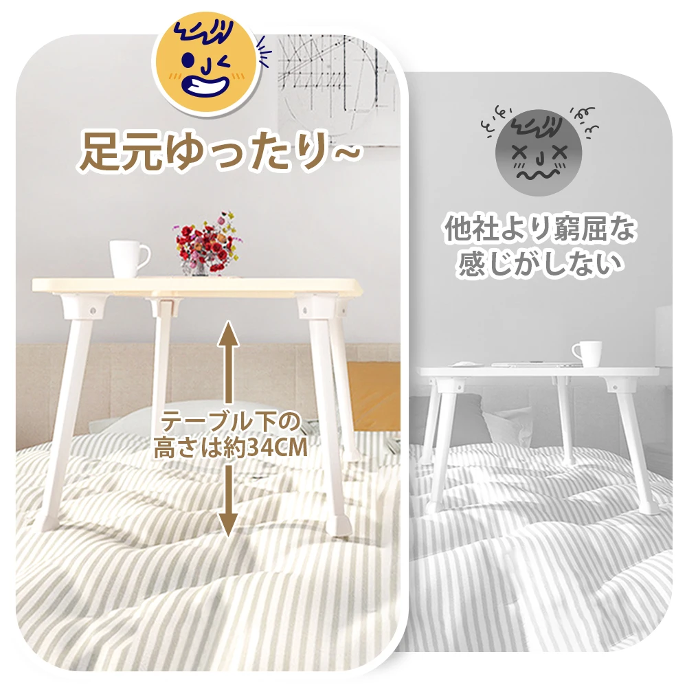 Folding Low Table, Foldableing Table, Traditional Japanese Coffee Table, Width 71cm × Deep 39cm × Height 33cm, Single Person Home Mini Table, Installation-Free, Compact, Sitting Table, Easy to Carry, with Mini Table Stand, Flat Stand, Beverage Cup Holder, Can Be Used for Learning/Bed/Home Office/Seal, Etc