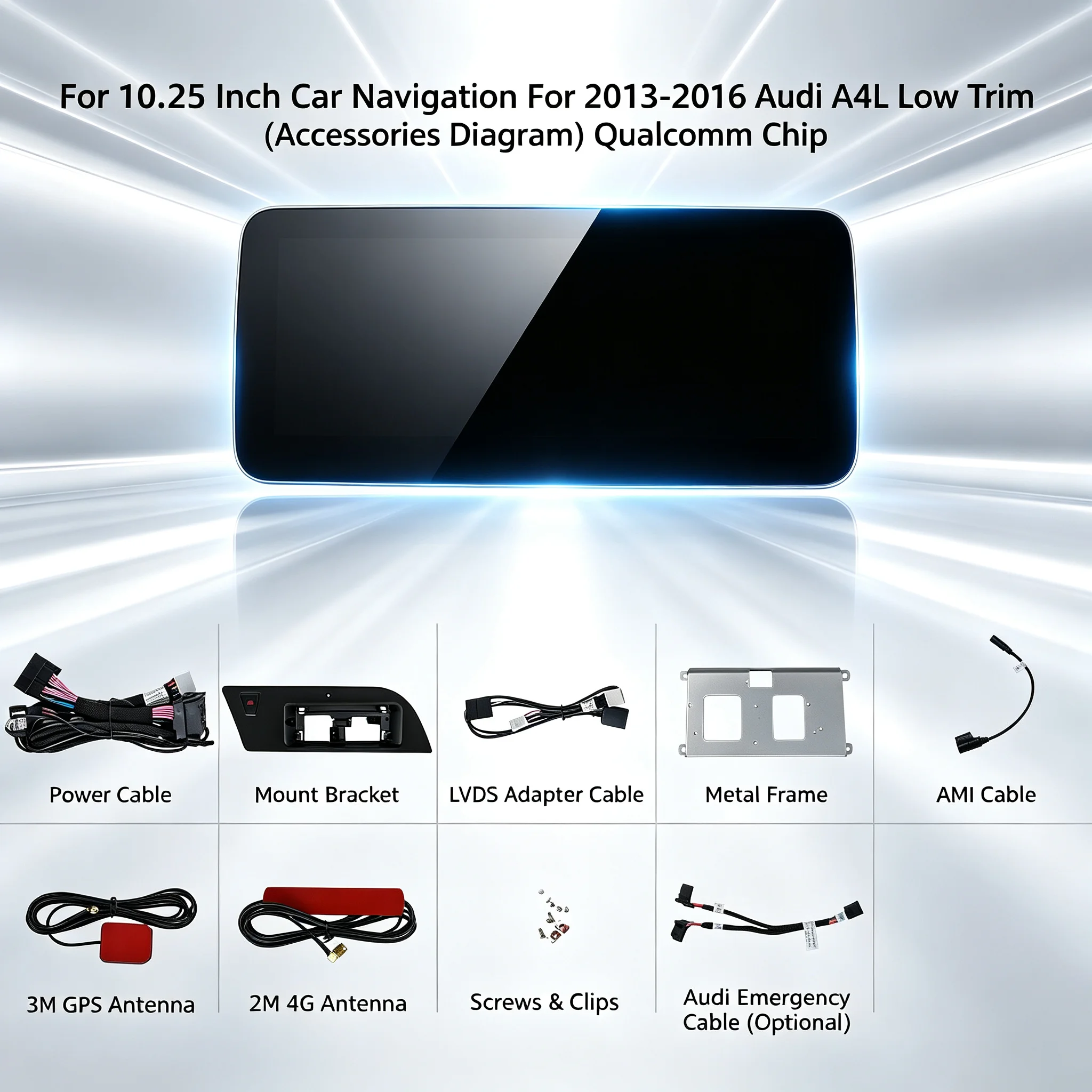 10.25 Inch Car Navigation Stereo For Audi A4L 2013-2016 Low Configuration Android Head Unit