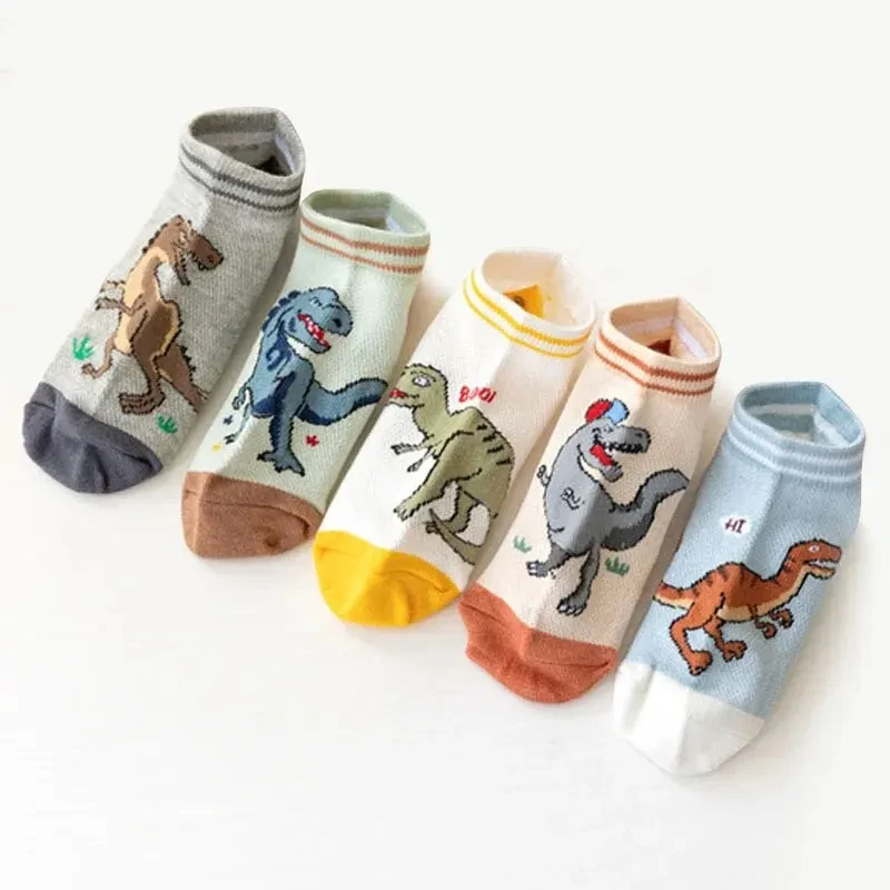 Boy's Dinosaur Pattern Socks Comfortable Breathable Casual Soft Kids Socks