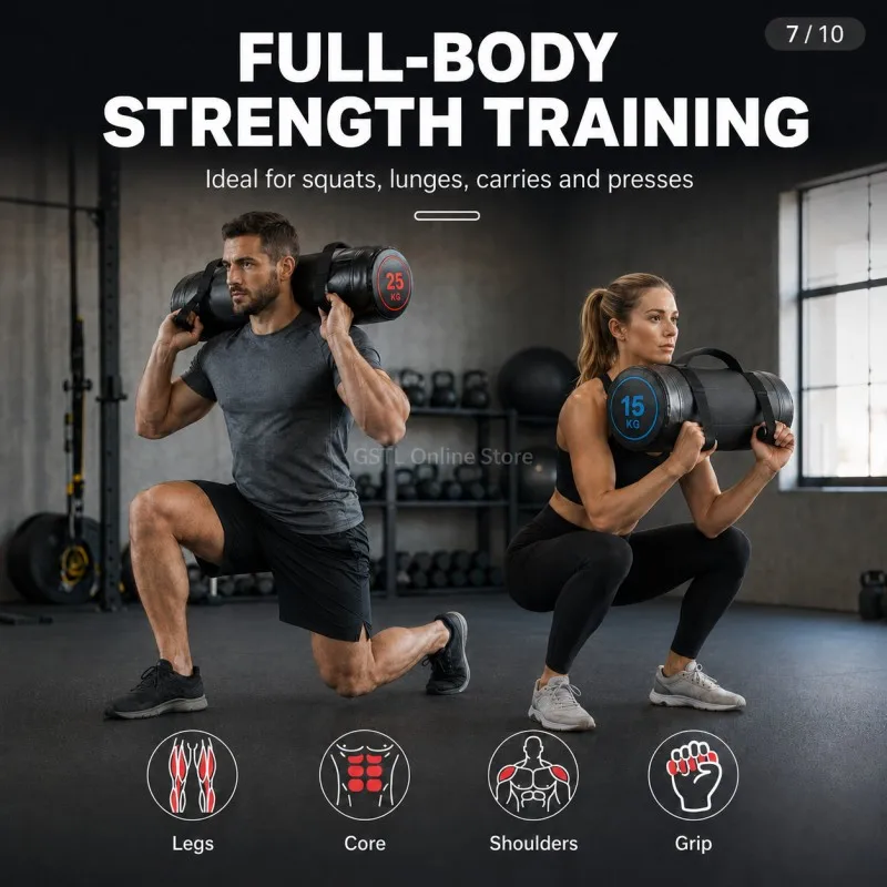 5-30KG Leerer Fitness Power Bag Ungefüllter Sandsack für Kniebeugen Krafttraining Heimfitnessgeräte – Detail 7