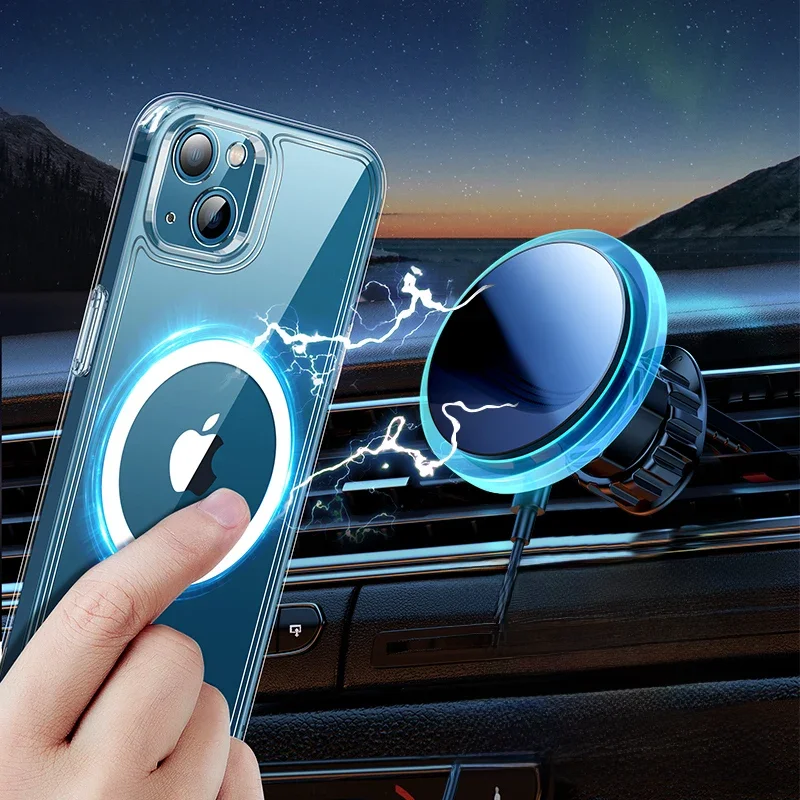 Joyroom suporte do telefone do carro magnético, carregador sem fio para iphone 14, 13, 12 Pro Max,
