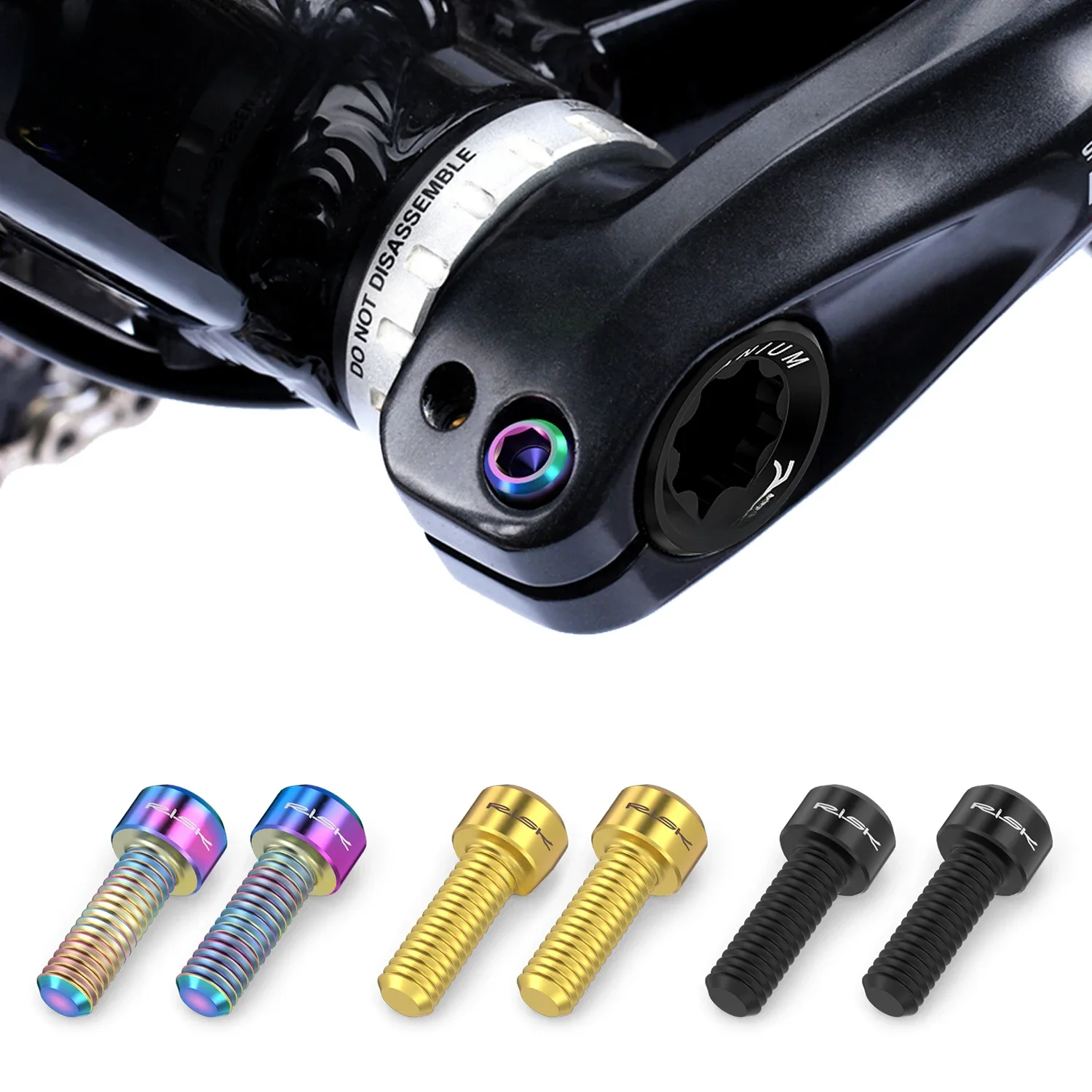 AliExpress RISK Risk 2pc/set M6*18MM Crank Arm Fixing Bolts Mountain Road Bike Chainwheel Arm Fixed Screws Titanium