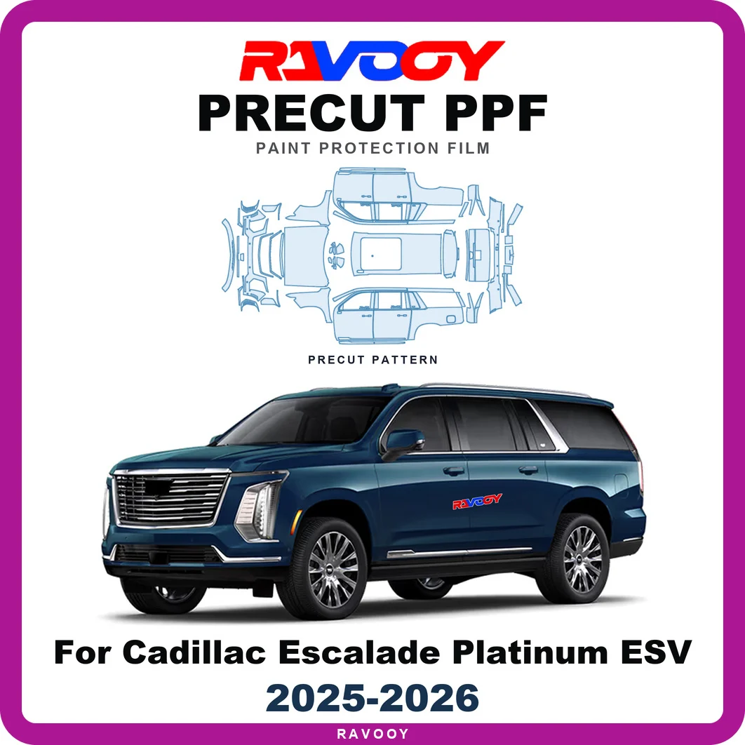 Precut PPF For Cadillac Escalade Platinum ESV 2025-2026 8.5mil TPU Paint Protection Film Hood Bonnet Bumper Headlight Clear Kit