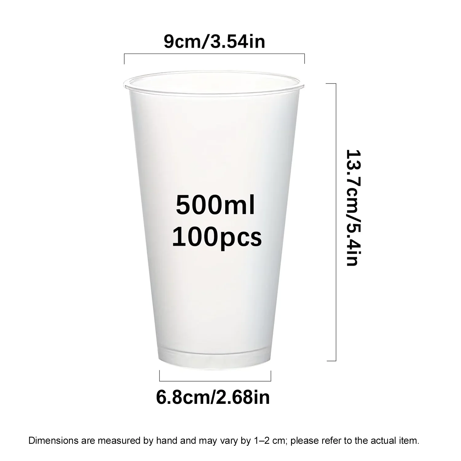 50/100-teiliges Set Parfait-Becher, 500ml mattierte Plastikbecher, BPA-frei, wiederverwendbar, geeignet für Partys, Feiern und den Alltag. – Detail 2