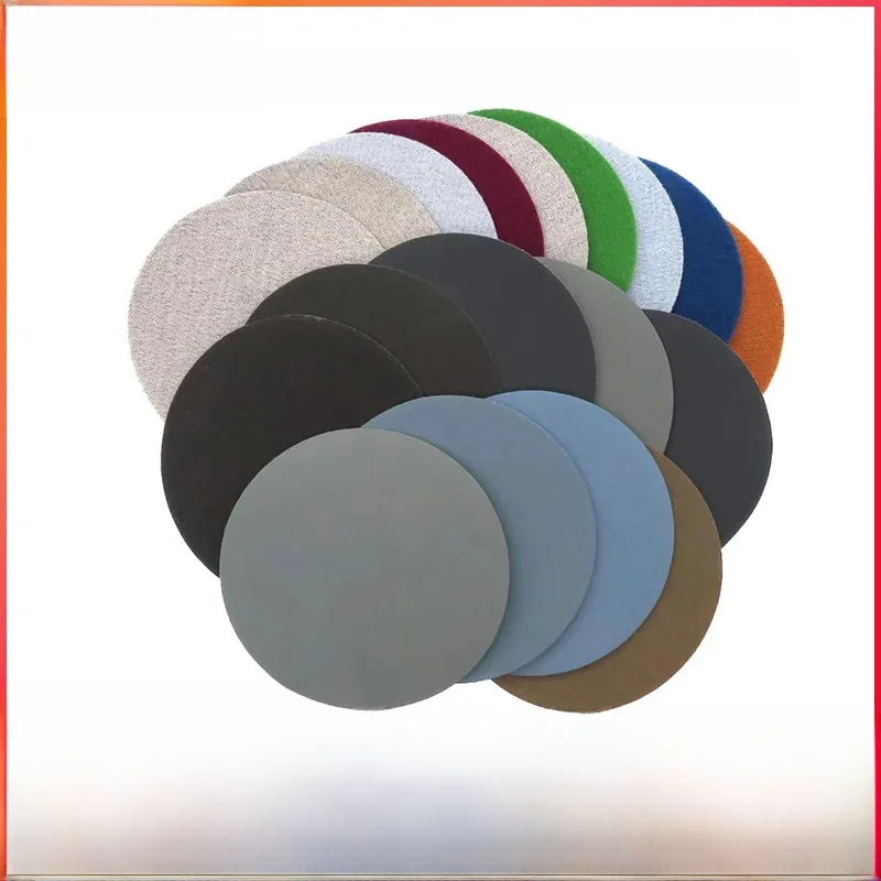 Papier abrasif 5 pouces, grain 60-10000, disque de ponçage rond, tampon de polissage double usage humide et sec, support auto-agrippant, papier abrasif 125 mm