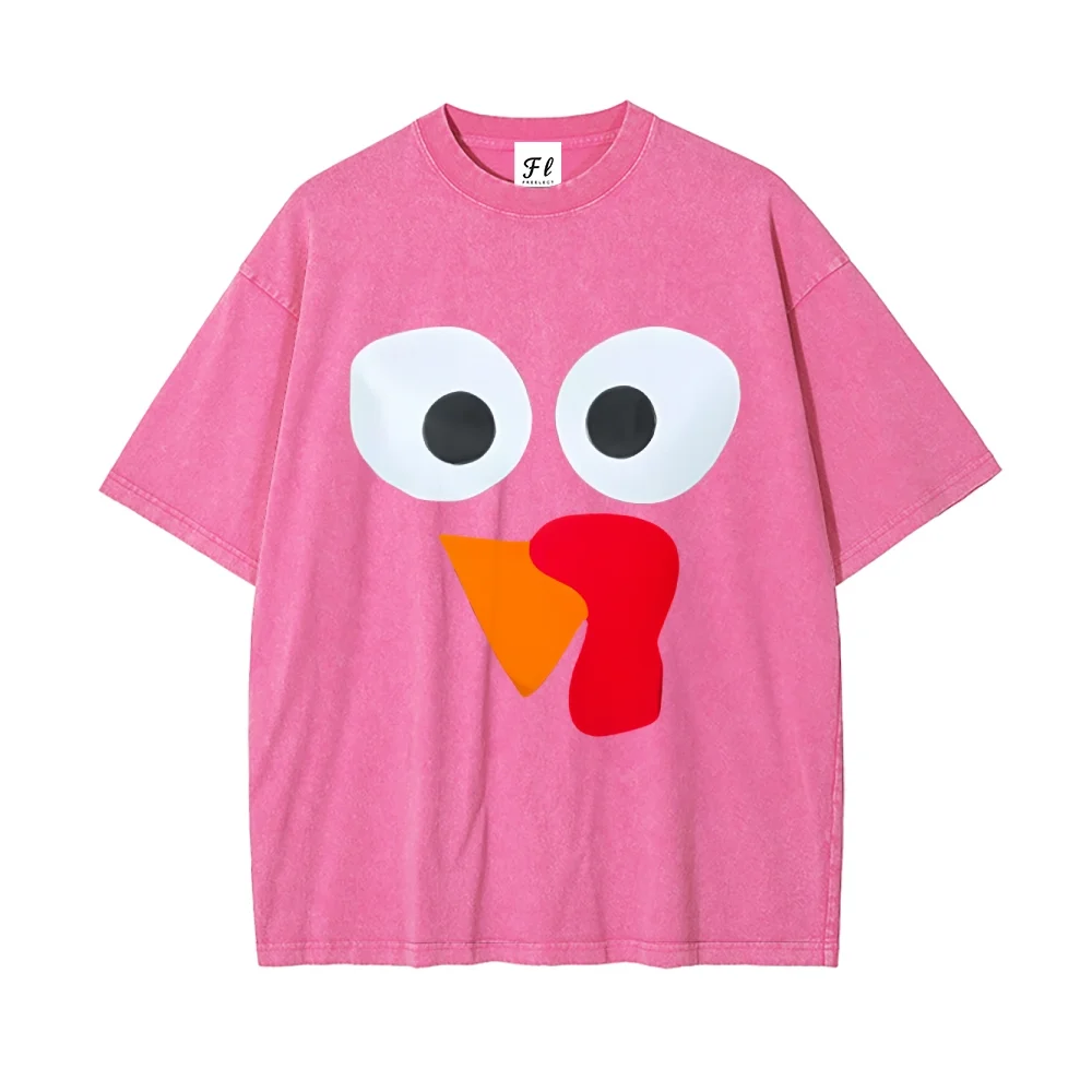 100% Cotton Funky Turkey Graphic Vintage T Shirt Unisex Oversized Casual Short Sleeve Tee Shirt Retro Style Trendy Daily Outfit