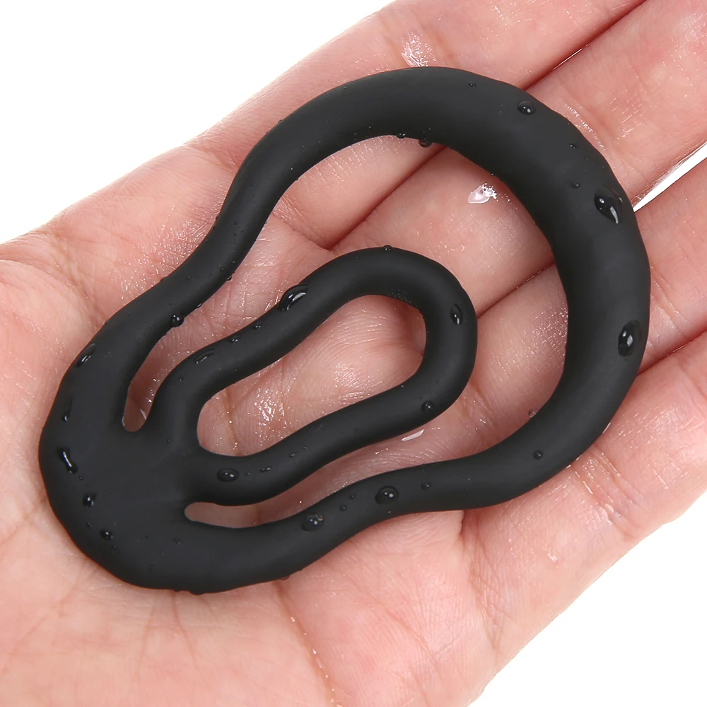 Durável Silicone Penis Anel para Masturbação Masculina, Maca Bola, Galo Gaiola, Semen Lock, Dick Ampliador, SM Testicle Bondage, Sex Supplies