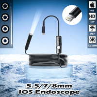 5.5/7/8mm Endoscope Inspection Tools Automotive Boroscope Endoscopy Motorcycle Camera Stethoscope For Iphone 8 IOS Cars Device