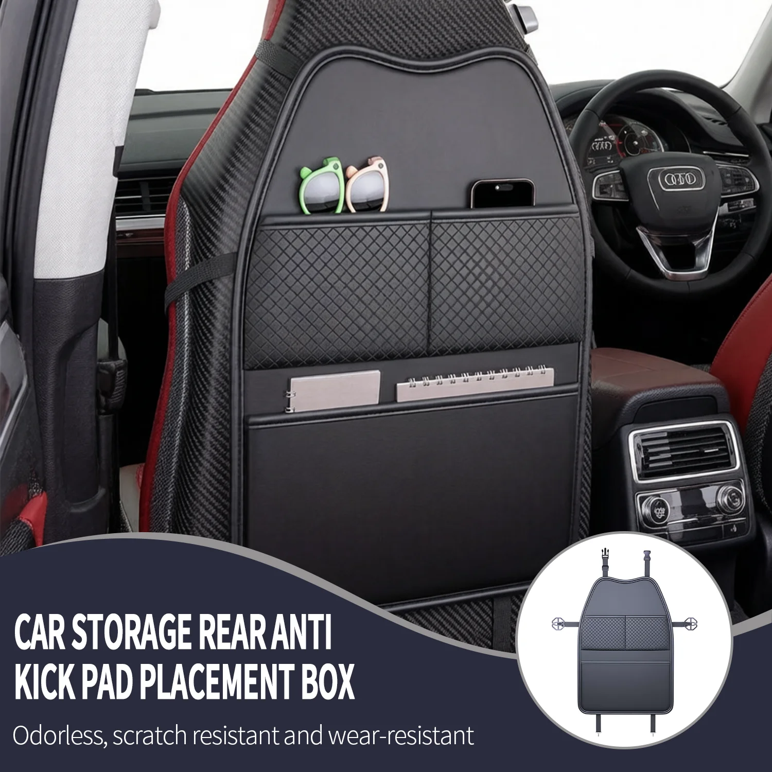 1-Piece Multifunctional Car Seat Back Organizer, Large Capacity, Multi-Pocket, Anti-Kick, Wear-Resistant Car Backseat Storage Bag, Suitable for Most Car Models, Solves the Problem of Clutter and Disorganization in the Back Seat / Scattered Items / Dirty Seats That Are Difficult to Clean, Essential for Daily Use / Family Travel with Kids / Road Trips, Great for Holiday Travel