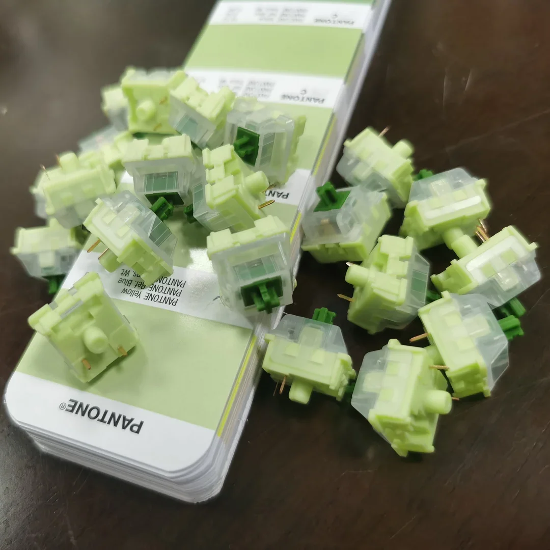 Matcha Bamboo Shoot Switch Green Custom Linear Gaming Mechanical Keyboard Switch 3 Pin 45g Transparent Cover Factory Lubrication