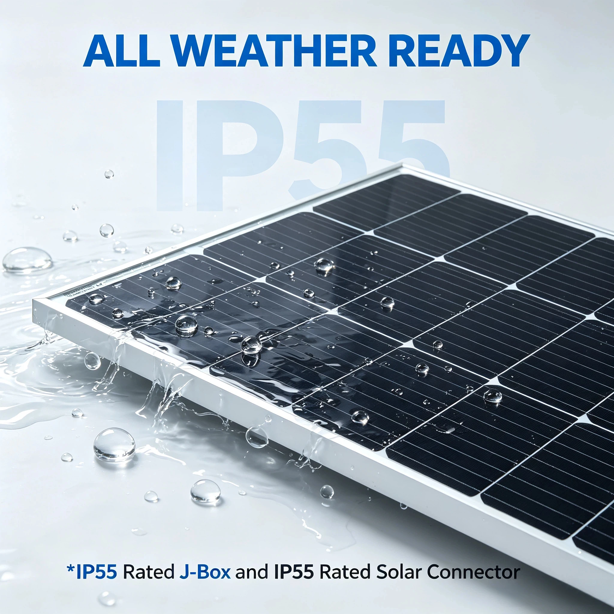 100W 200W starres Glas-Solarmodul, effizientes Photovoltaik-Solarmodul, wasserdicht, langlebig für Batterien, im Freien, Wohnmobil, Boot, Camping – Detail 6