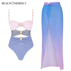 Conjunto de bañador para mujer, traje de baño de una pieza, Vestido de playa, Monokini, conjunto de dos piezas, vacaciones de verano, 2024