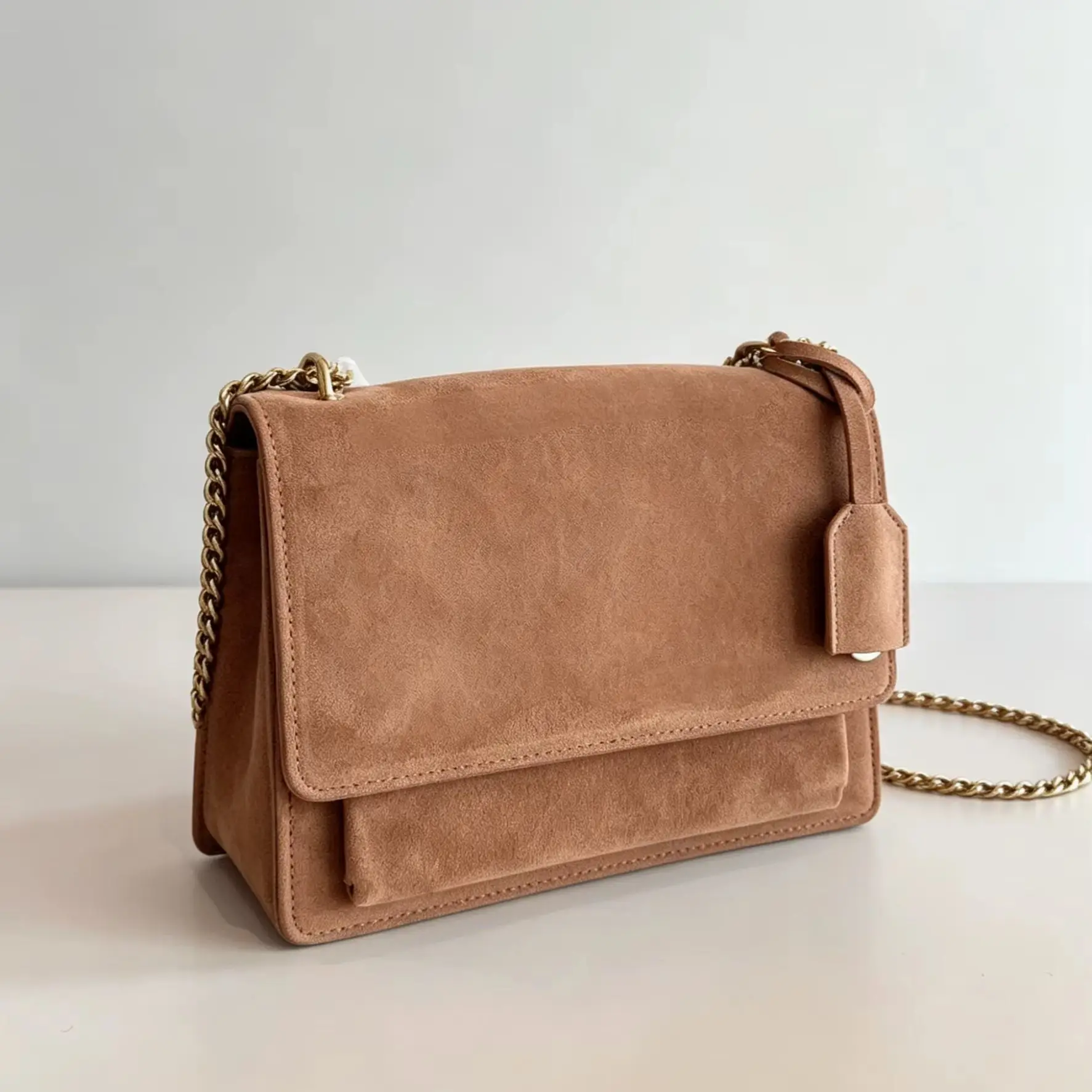 

2026 New Women's Suede Handbag, Brown, Shoulder Bag/Crossbody Bag, Rectangular, 24*7*16cm