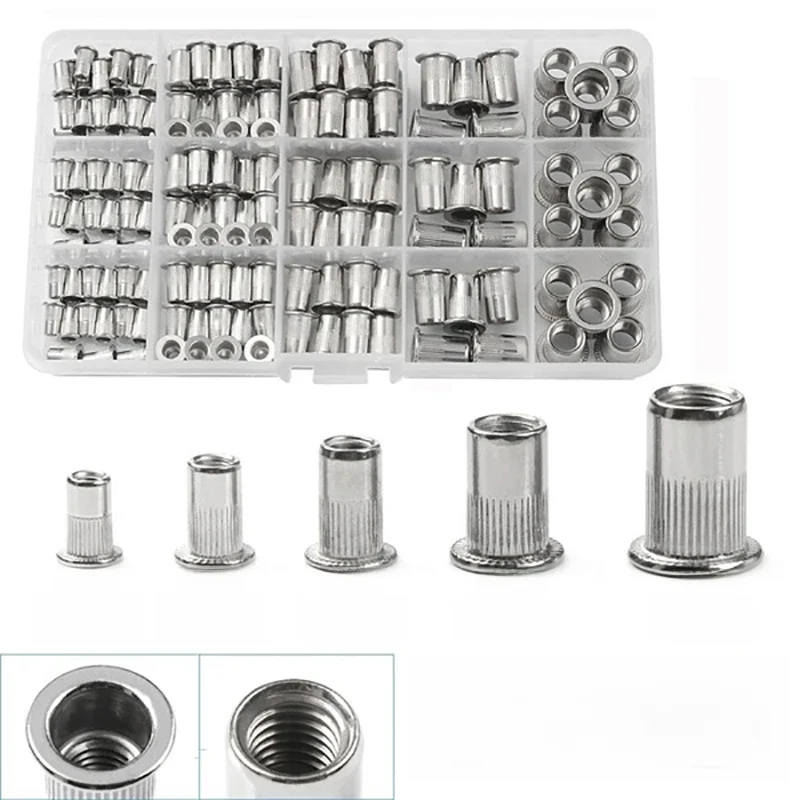 Écrous à riveter en alliage d'aluminium, rapide, insert fileté, outils de odorà écrou de rivetage, 150 pièces, kg