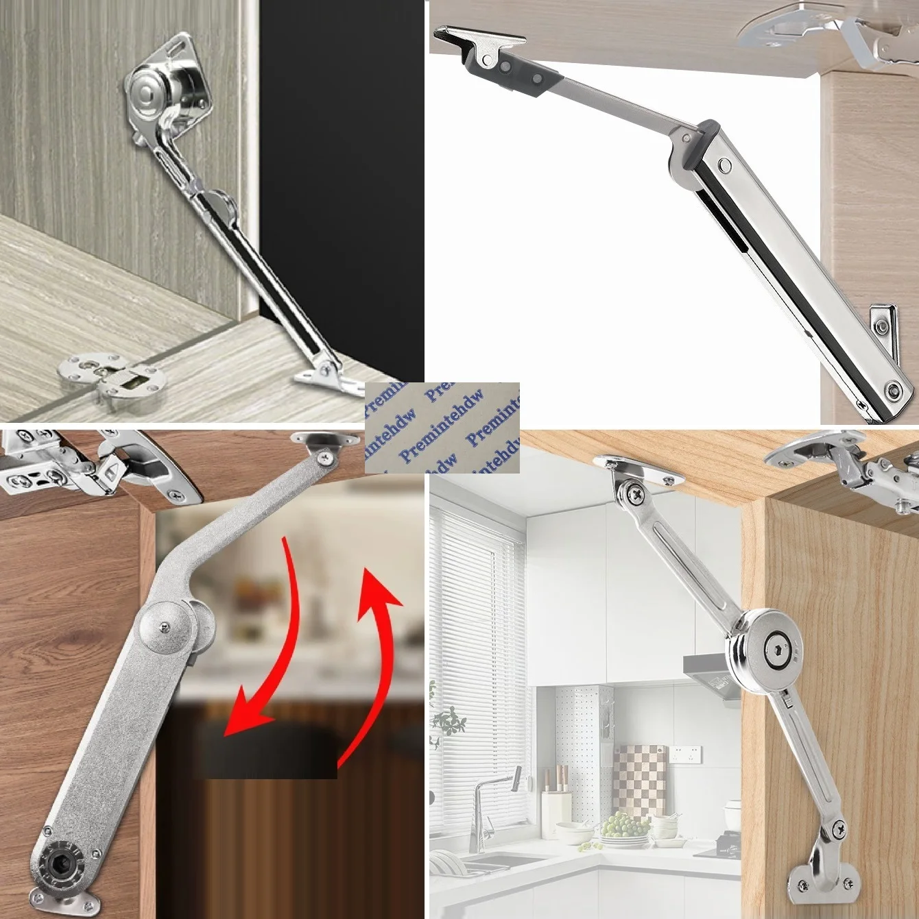 Zinc Cabinet Door Lift Support Free Lid Stay Bracket