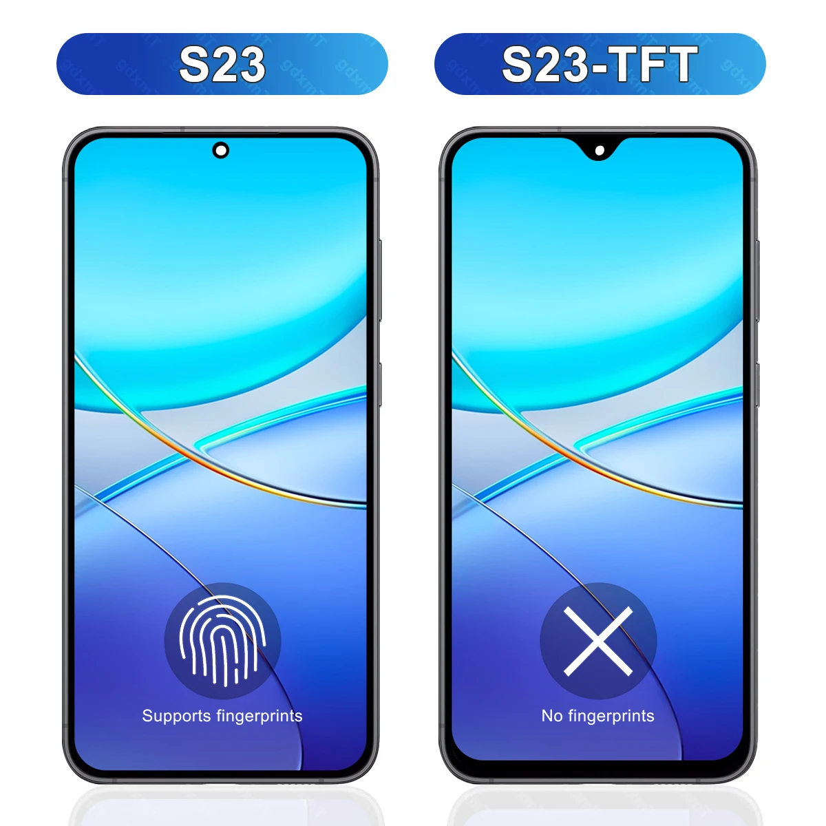 TFT S23 Screen Assembly for Samsung Galaxy S23 S911B S911B/DS Lcd Display Digital Touch Screen with Frame Replacement