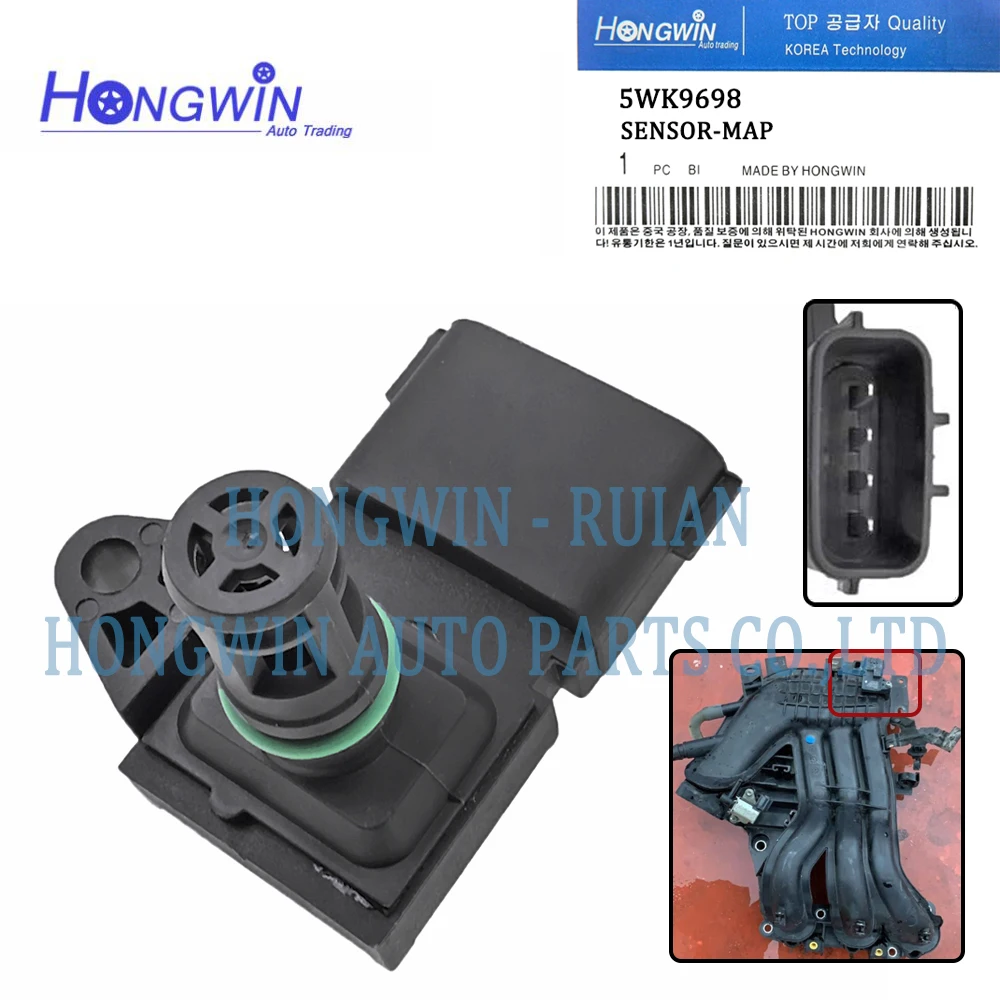 

1865A049 New Manifold Boost Pressure MAP Sensor For Smart Fortwo Cabrio 451 1.0 2007- 45182-06910 5WK9698 1865A049NA A4518206910