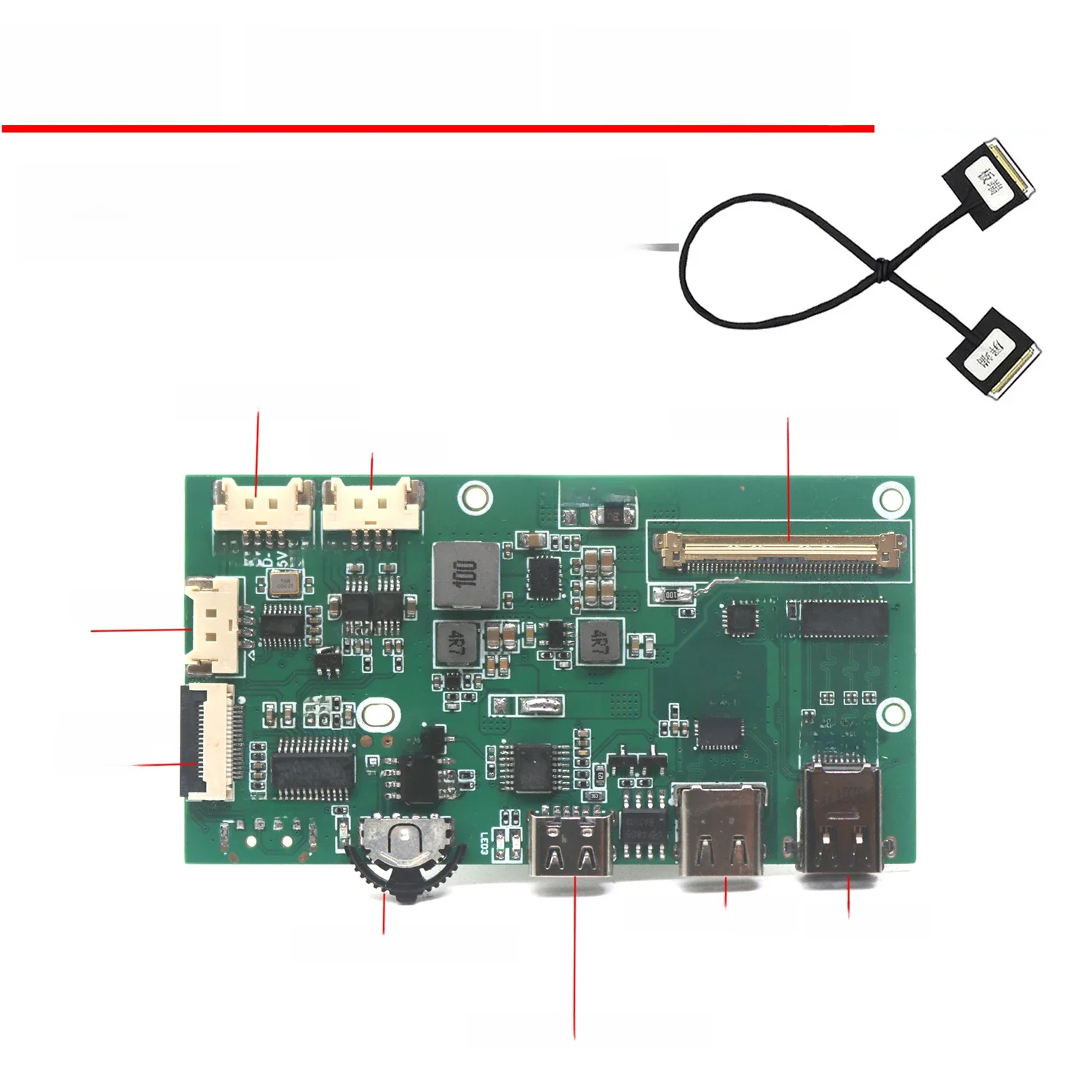 30PIN 40PIN USB Type-c DP To EDP Driver Board 2K 4K LCD Przenośny wyświetlacz Ekran projekcyjny Wyświetlacz Telefon do notebooka Kabel koncentryczny — zdjęcie 2