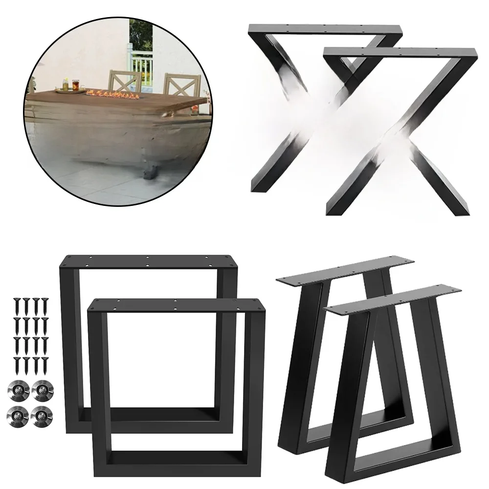 2Pcs Metal Table Legs Iron Desk Bracket Modern Simple Table Foot Accessories for Home Office Bench Desk Table