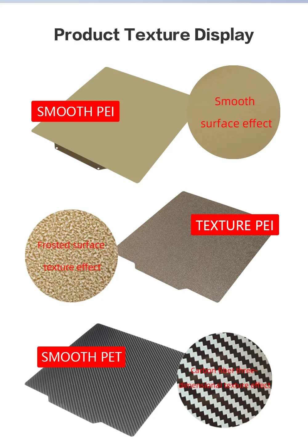PEI Magnetische Bauplatte für CR10 CR10S 3D-Drucker-Bett 310x310mm PET PEO PEY Federstahl-Blatt für Artillery Sidewinder X1 X2 – Detail 11