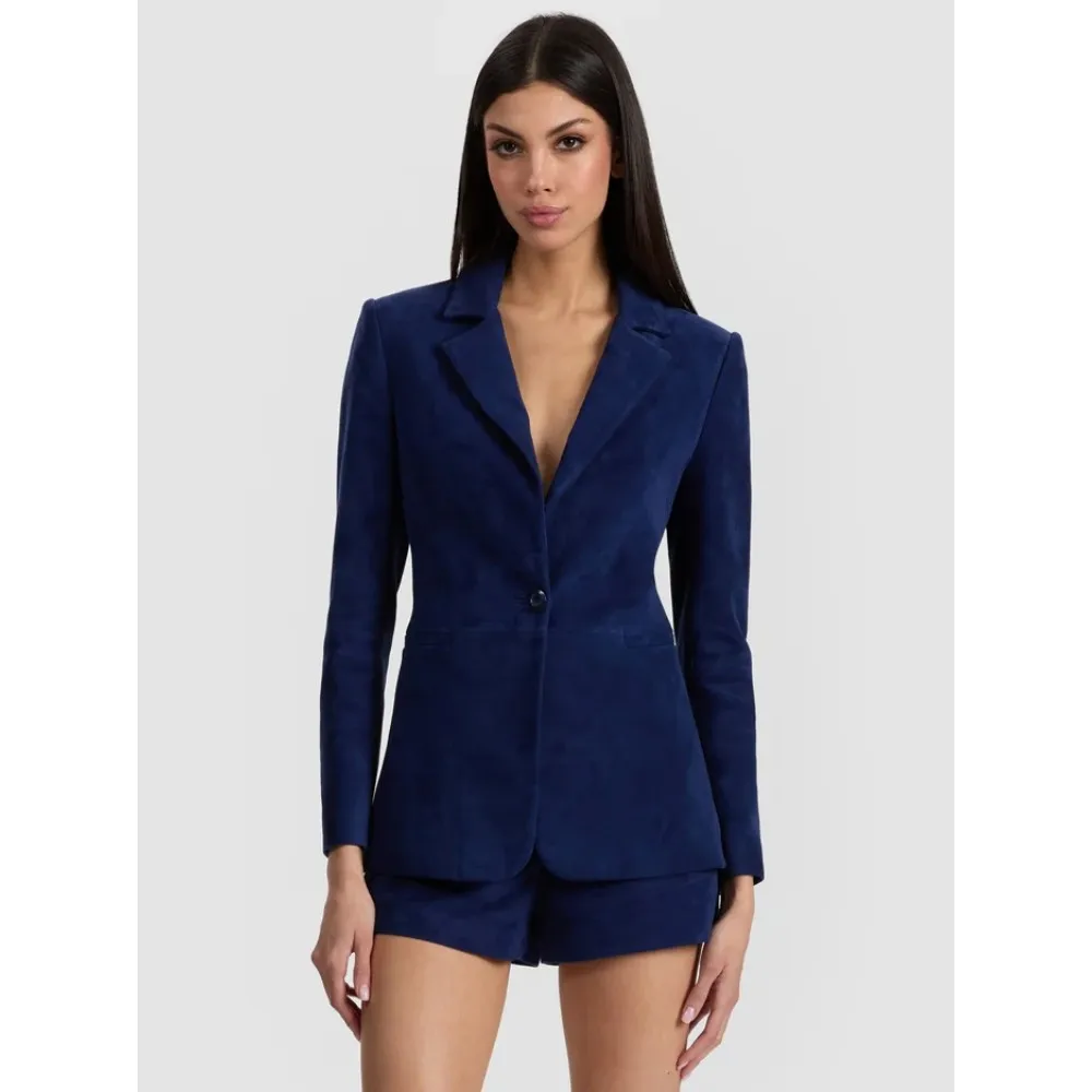 

Women’s Purple Velvet Blazer Pants Set | Double-Breasted Design with Wide-Leg Trousers, Perfect for Cocktail & Business Wear