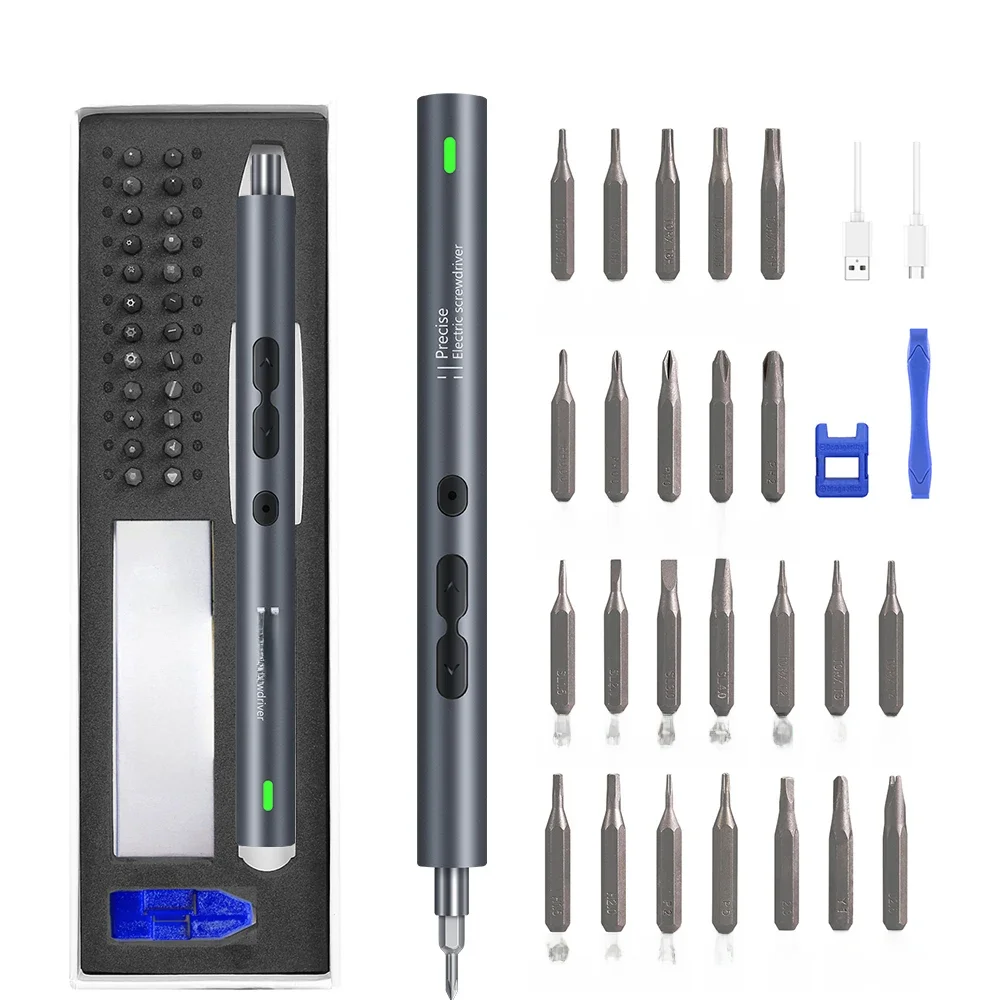 Conjunto Chave De Fenda Elétrica, Precision Power Tool Kit, Recarregável Sem Fio, Mini Bits